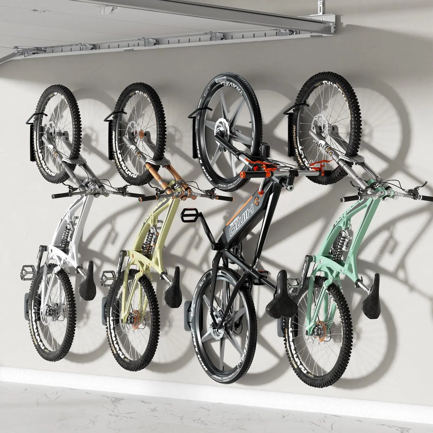 Fahrrad Wandhalterung Vertikal Schwenkbar Fahrradständer - Fahrradhalterung für Wand für Garagen und Innenräume,Platzsparende und Einfach Aufzuhängende Fahrradaufhängung Wand,Tragkraft 35kg(4 St.) PUTORSEN