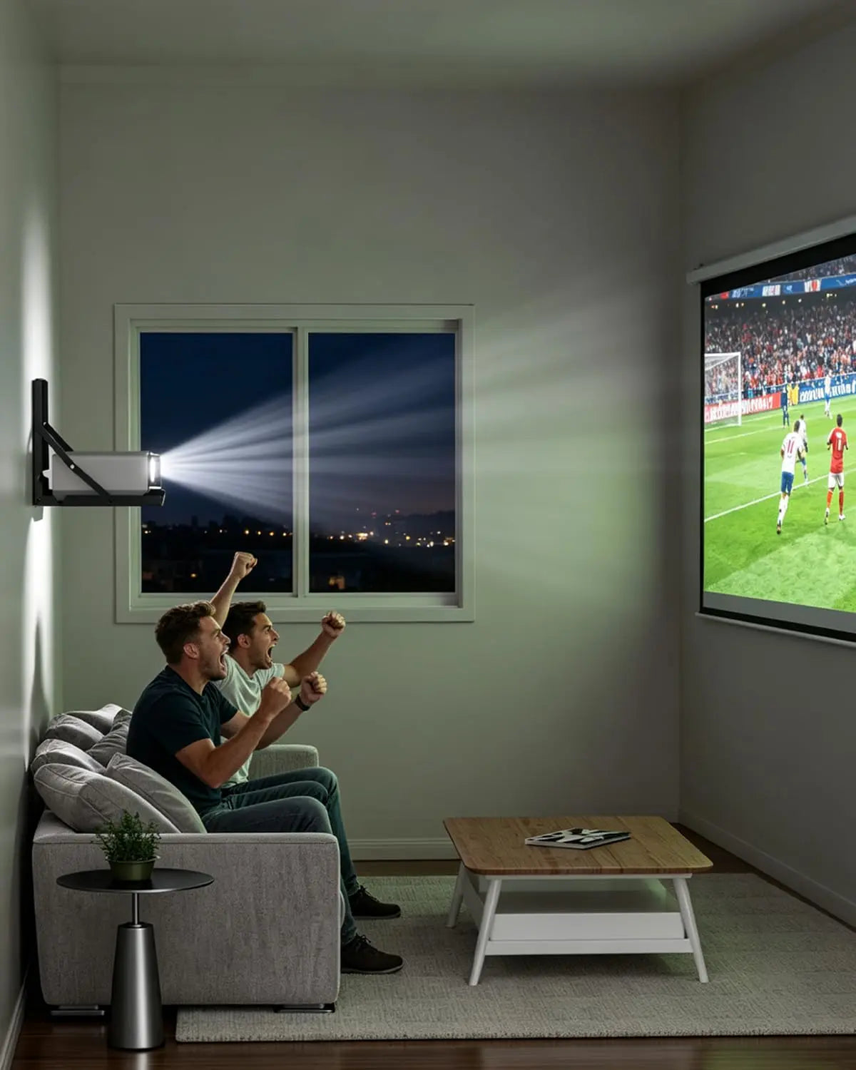 Flip Down Projector Wall Mount Shelf, Holds up to 22 lbs, for Home Cinema, Folds Flat Against Wall Like a Picture Frame When Not in Use, Space Saving PUTORSEN