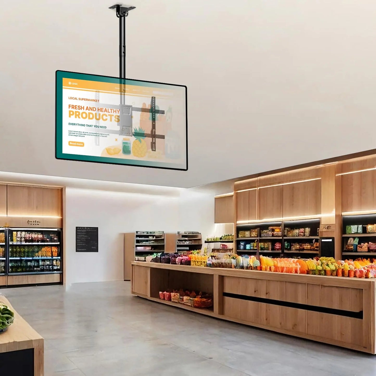 From 19.1” to 36.4” Height Adjustable Ceiling TV bracket Fits most 43-86 inch TVs PUTORSEN