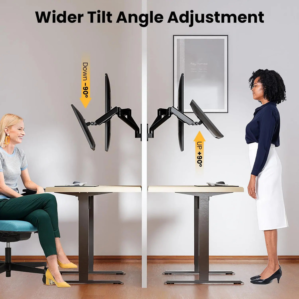 MounTeck Monitor Wall Mount 2 Monitors for 1732 Inch Flat Curved Scre PUTORSEN