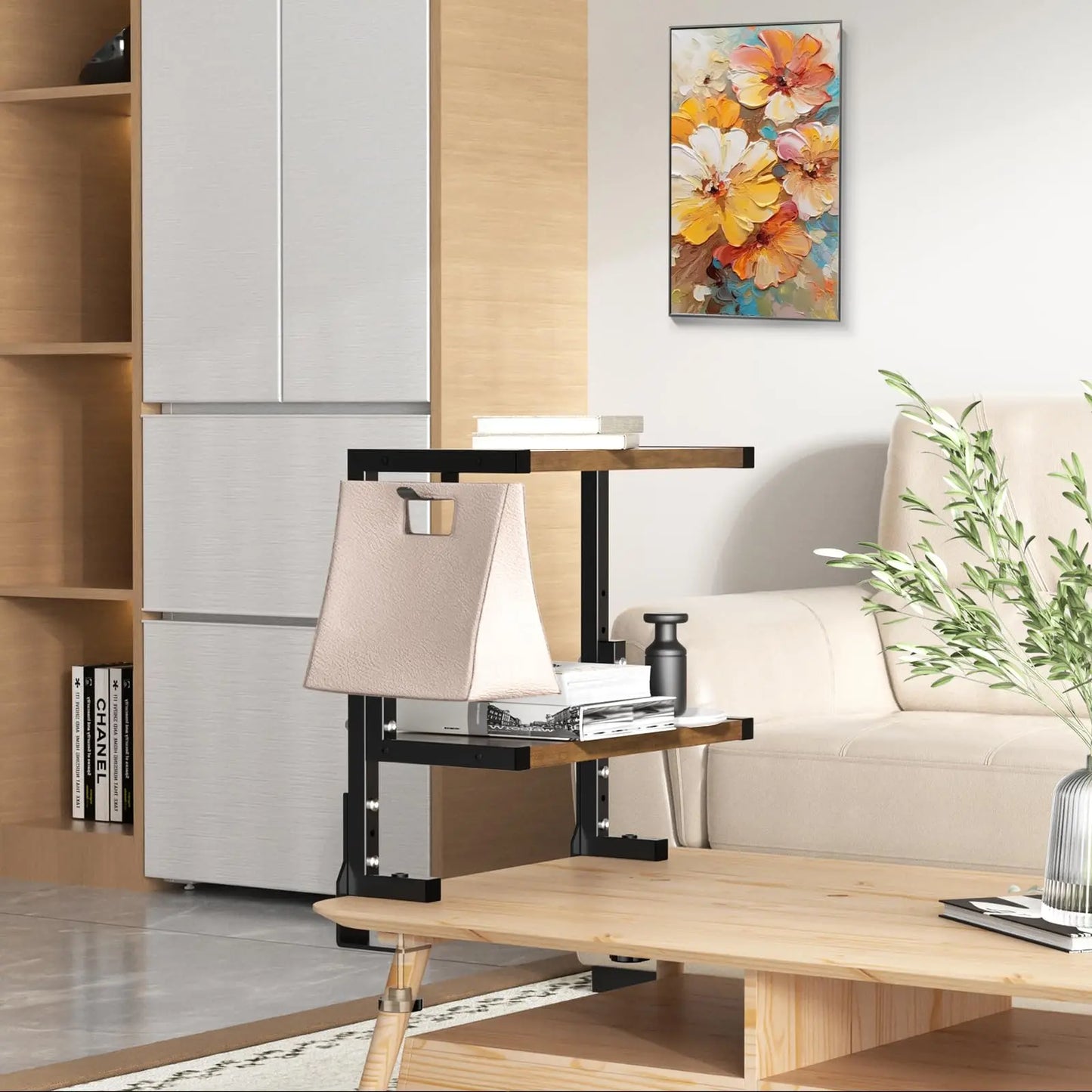 PUTORSEN 15 inch Clamp on Desk Shelf, 2 Tier Shelving Unit Above or Below Desk PUTORSEN