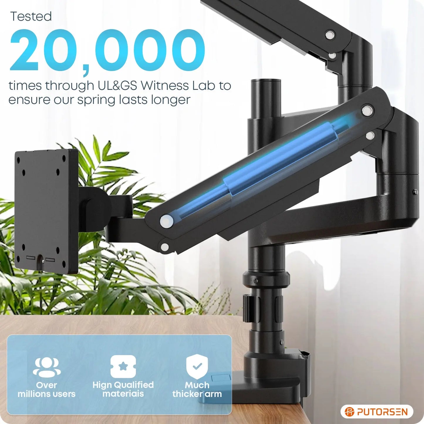 PUTORSEN 17-49 inch Premium Aluminum Heavy Duty Dual Monitor Arm for Ultrawide Screens PUTORSEN
