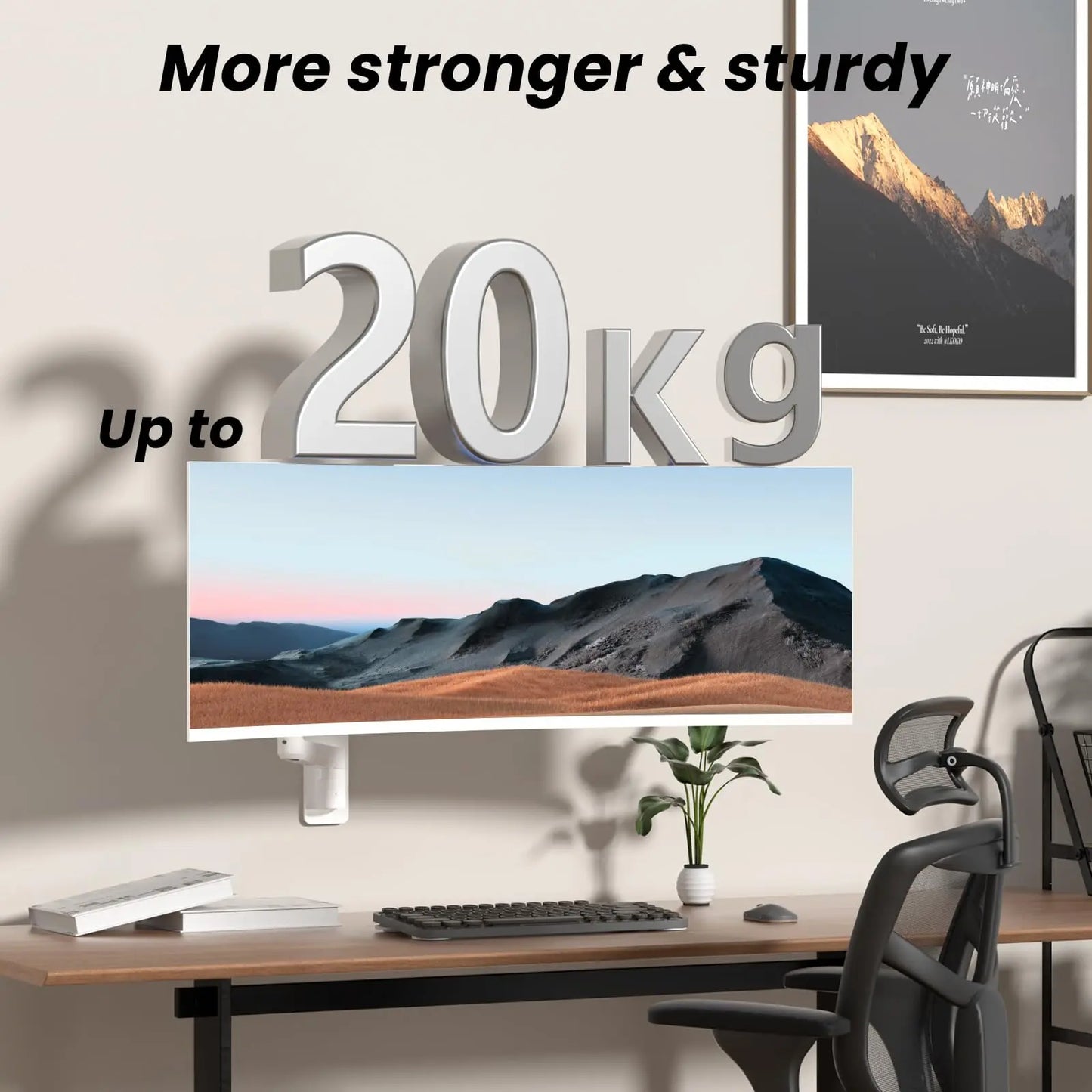 PUTORSEN 17-49 inch Premium Ultrawide Monitor Wall Mount, Heavy Duty Single Wall Mount Monitor Arm up to 44lbs PUTORSEN