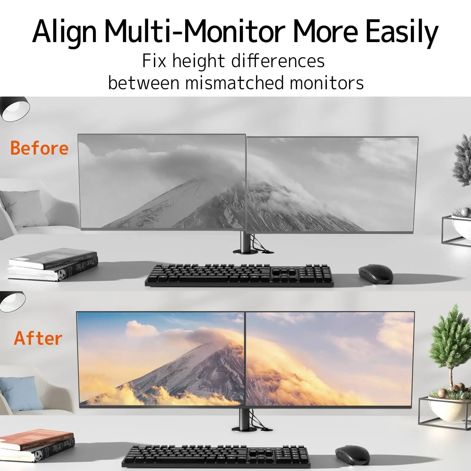 PUTORSEN Adaptateur VESA réglable en Hauteur pour Moniteurs 13 à 27 pouces,Support VESA avec Réglage Vertical de 15 cm,Compatible VESA 75x75/100x100 mm,Charge maximale 8 kg PUTORSEN