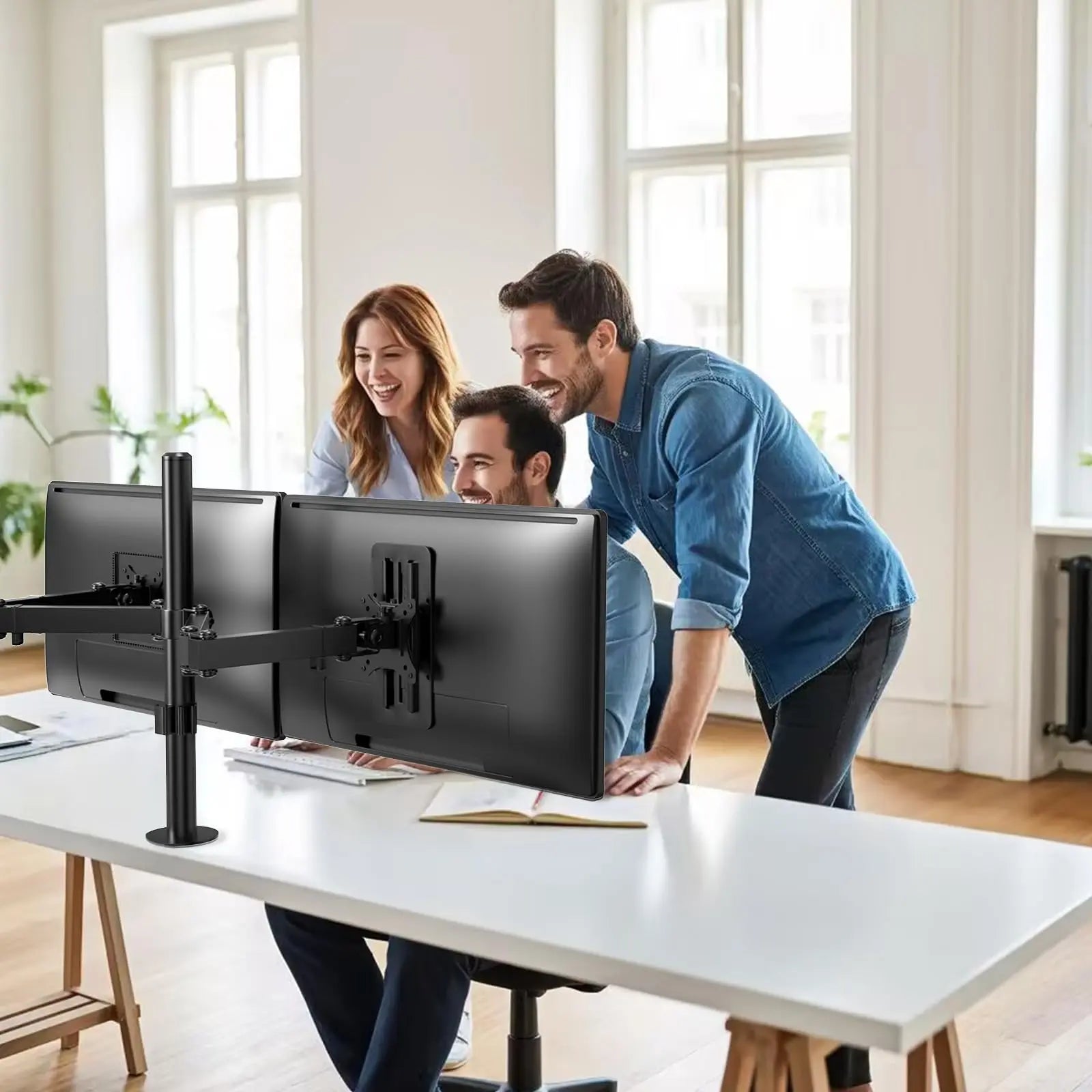 PUTORSEN Adaptateur VESA réglable en Hauteur pour Moniteurs 13 à 27 pouces,Support VESA avec Réglage Vertical de 15 cm,Compatible VESA 75x75/100x100 mm,Charge maximale 8 kg PUTORSEN