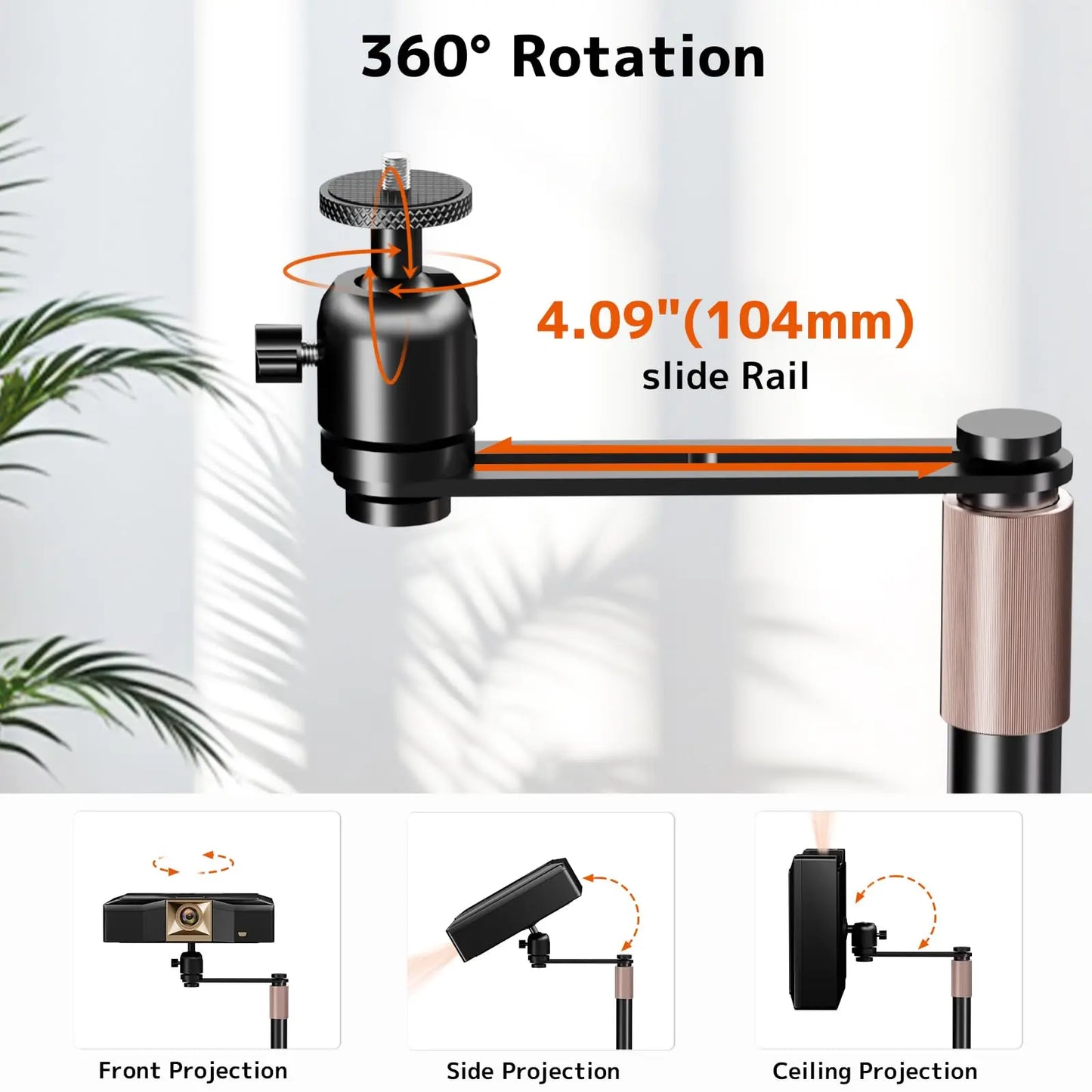 PUTORSEN Beamer Ständer, Projektorständer mit 360° Schwenkbarer,Tragkraft bis zu 5kg , kompatibel mit Beamern, Kameras & Webcams für Zuhause, Büro & Outdoor PUTORSEN