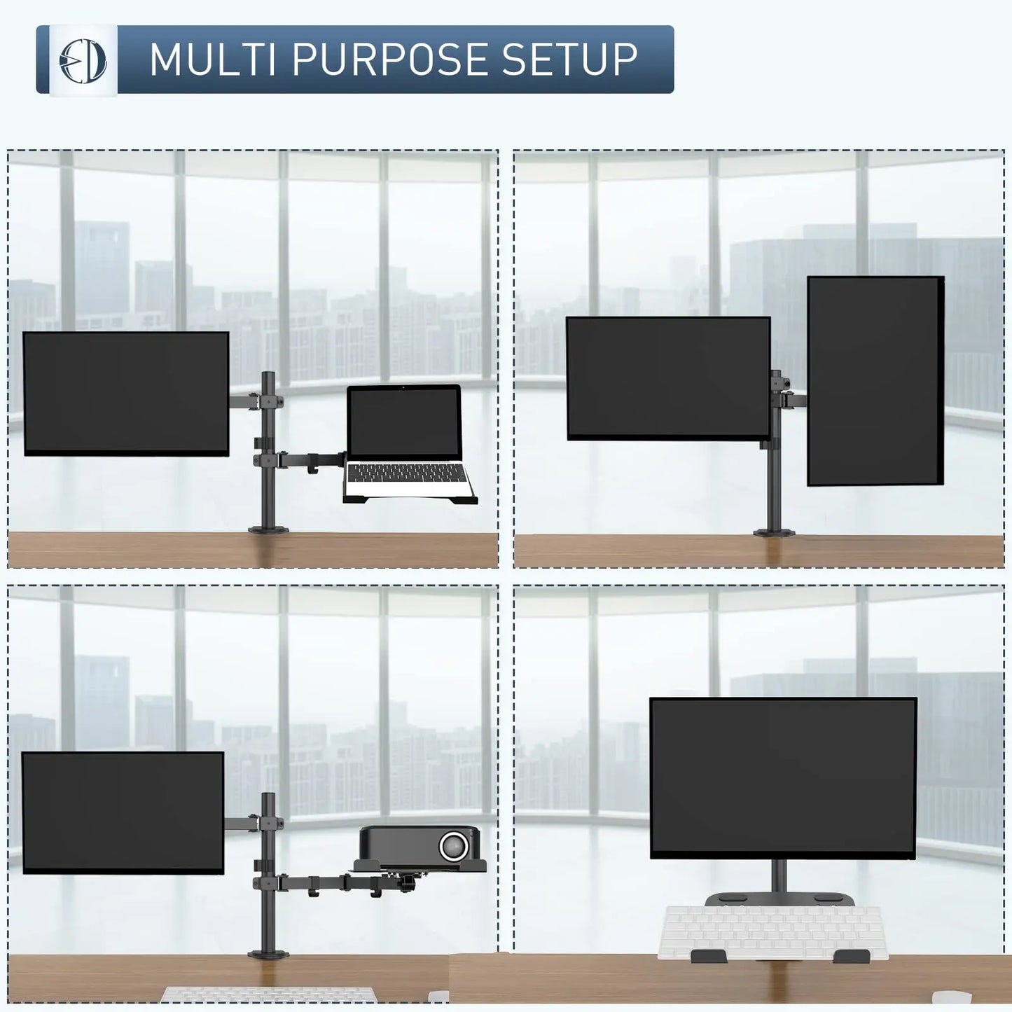 PUTORSEN Double Monitor Arm for 13- to 27-inch PC Screens PUTORSEN