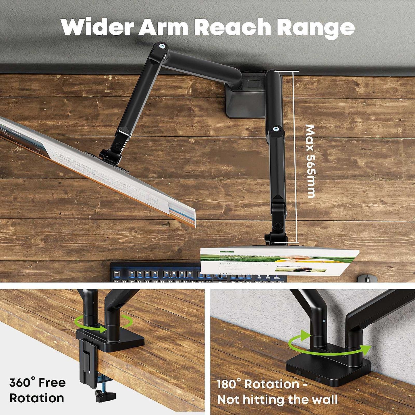 PUTORSEN Dual Monitor Arms for 17 to 35 Inch Screens PUTORSEN