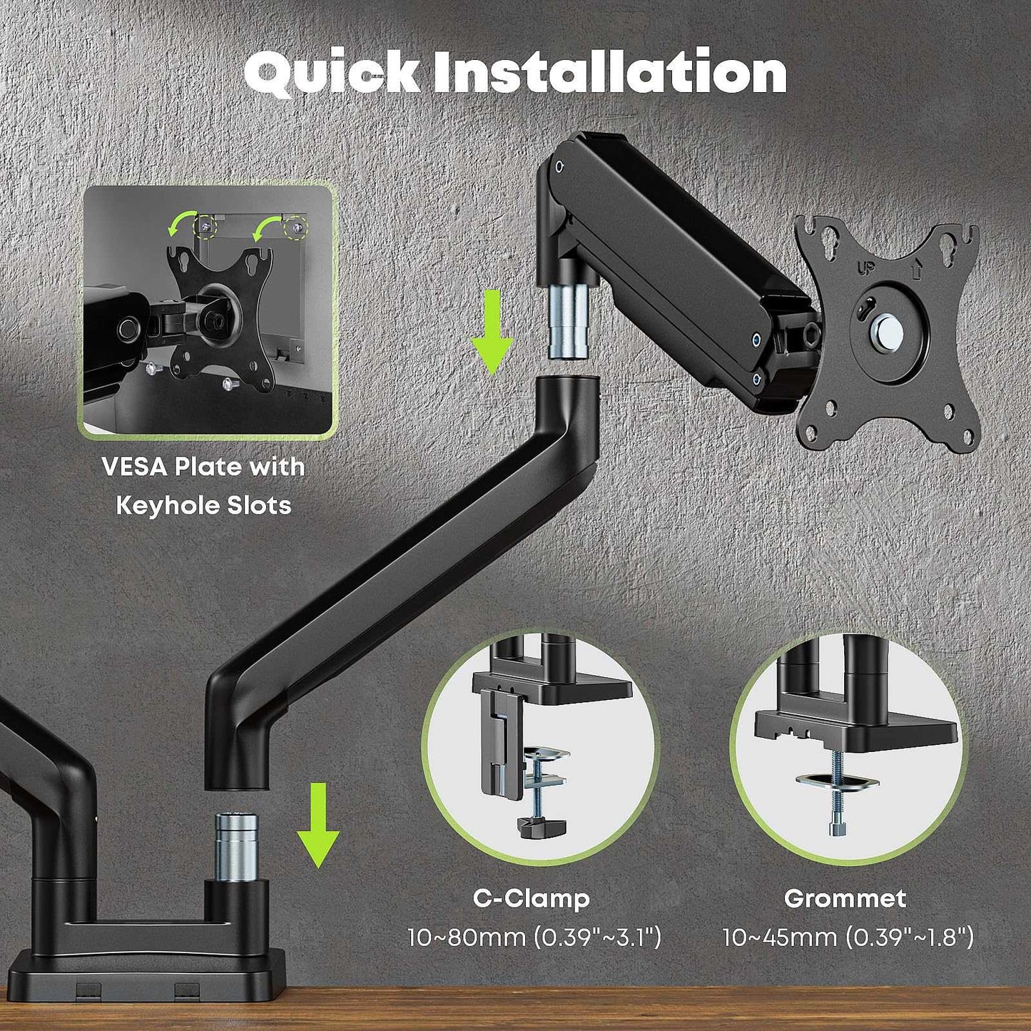 PUTORSEN Dual Monitor Arms for 17 to 35 Inch Screens PUTORSEN