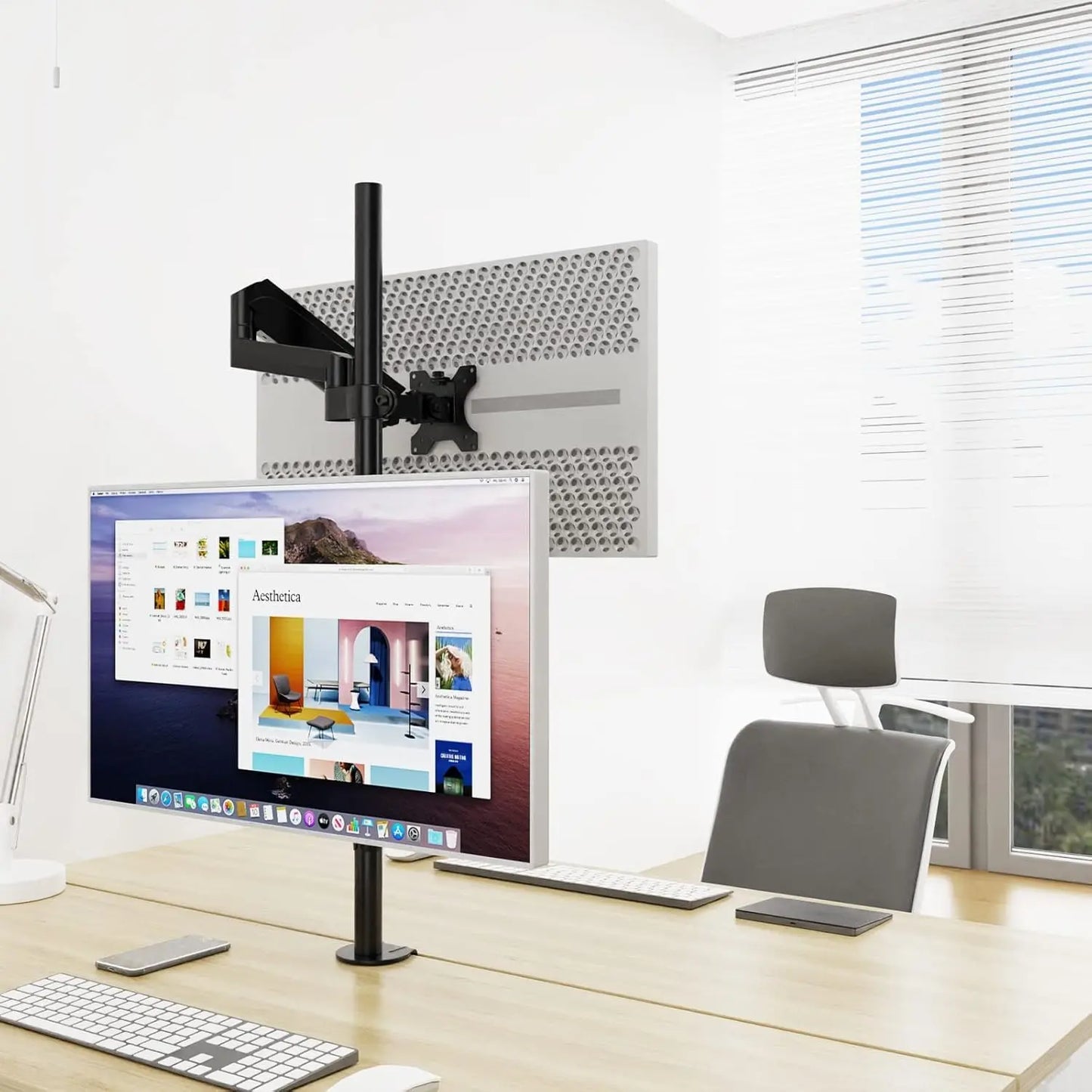 PUTORSEN Dual Monitor Vertical Stacking Desktop Stand, Ultra-High Stands for 17-27” Screens PUTORSEN