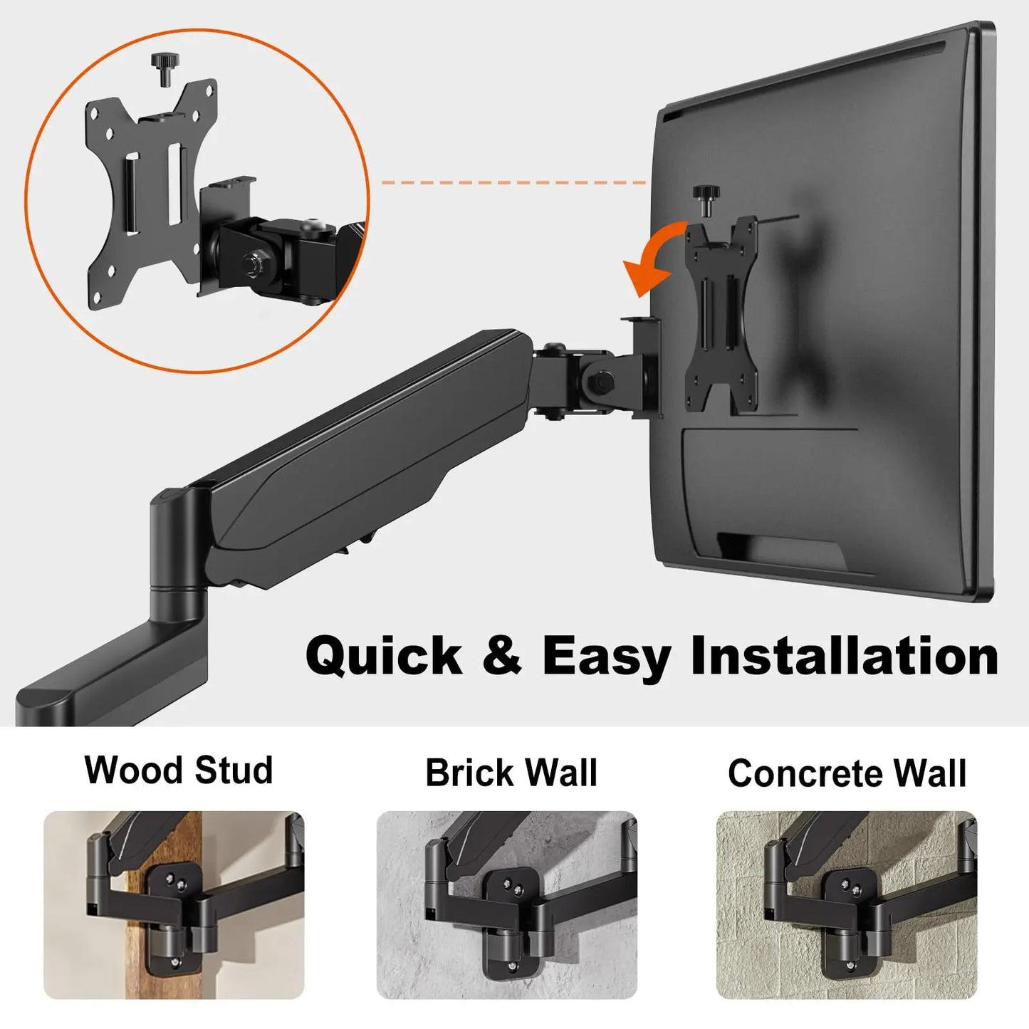 PUTORSEN Dual Monitor Wandhalterung für 17–32 Zoll, 9kg pro Arm, VESA 75/100, Neigbar, Schwenkbar, Drehbar, Ergonomische Wandhalterung für Büro PUTORSEN