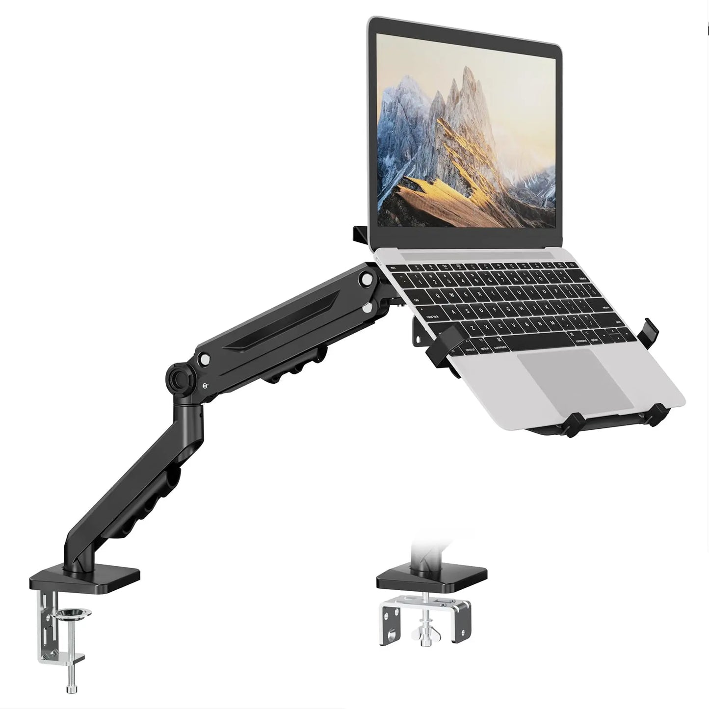 PUTORSEN Laptop Arm Mount Desk - Fits Max 18" Notebook and 40" Computer Screen, Hold Up to 26.5lbs PUTORSEN