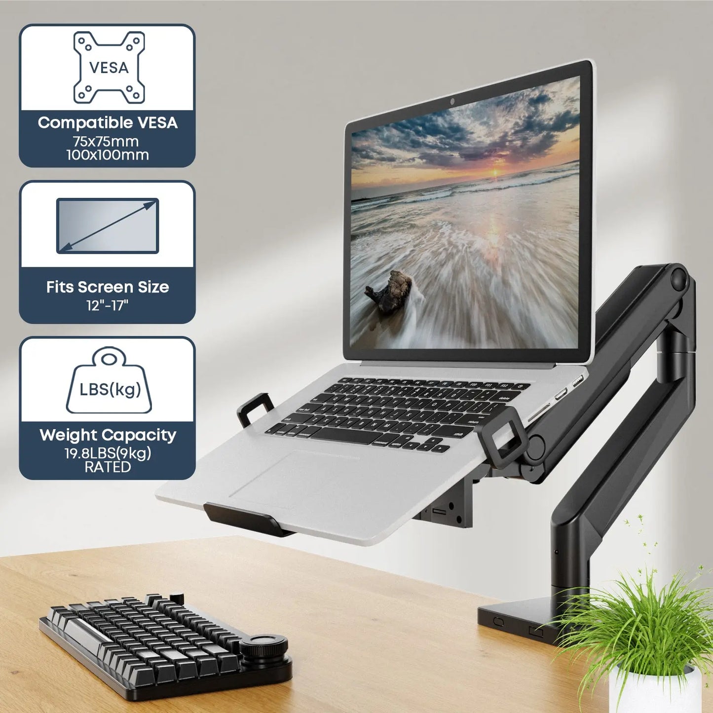 PUTORSEN Laptop VESA Mount Tray Holder for Monitor Arms and Stands PUTORSEN