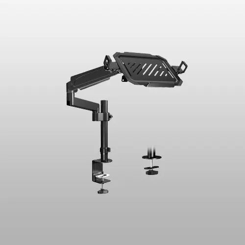 PUTORSEN Monitor Arm mit Laptop Halterung für 17 bis 32 Zoll LCD LED Bildschirm & bis zu 17 Zoll Notebook, 55,5 cm Höhenverstellung(30.8 cm Stange), Neigen, Schwenken & Drehen PUTORSEN