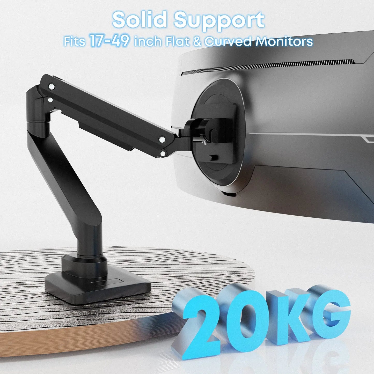 PUTORSEN Monitor Mount 1 Monitor for 17-49 Inch Flat & Curved Screen PUTORSEN