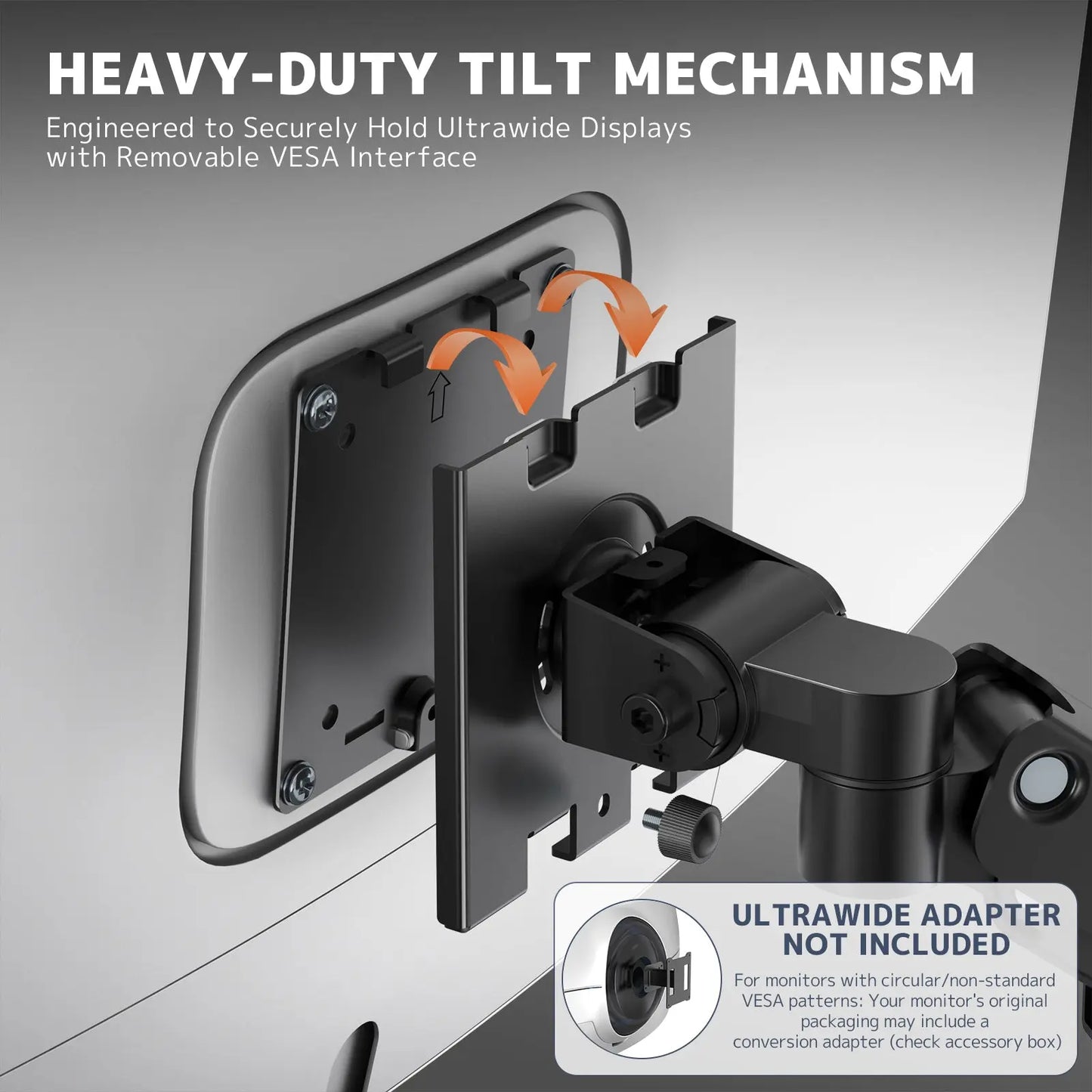 PUTORSEN Monitor Wall Mount Arm - Heavy Duty for Ultrawide Computer up to 49 inches and 44 lbs with Gas Spring PUTORSEN