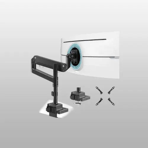 PUTORSEN Single Monitor-Arm Heavy Duty for 24-57-inch - Ultrawide Aluminum Single Pole Monitor Mount, Black PUTORSEN