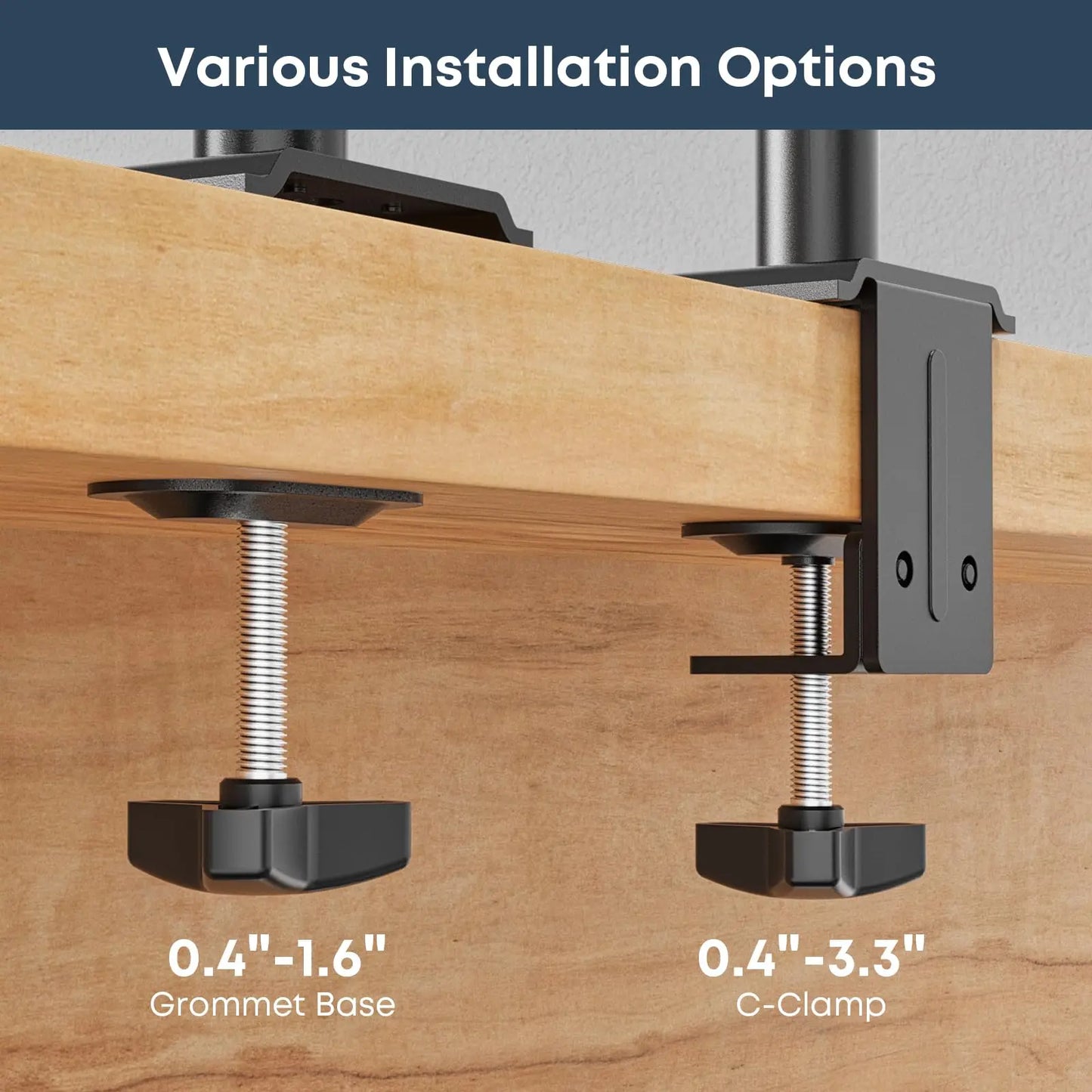 PUTORSEN Single Monitor Desk Mount for 17-42 Inch Monitor and TV, up to 26.4 lbs, Ultrawide Monitor Arm Mount for Flat Curved Computer & TV Screen with VESA 75×75 to 200×200, with Cable Clips PUTORSEN