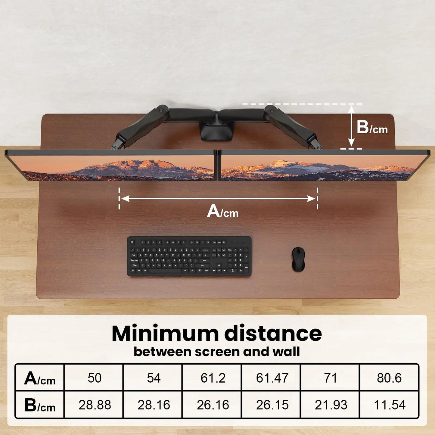 PUTORSEN Supporto per monitor 2 monitor per schermi piatti e curvi da 17-32 pollici, supporto per schermo 2 monitor regolabile in altezza, 9 kg/braccio, inclinazione e rotazione, VESA 75/100 mm PUTORSEN
