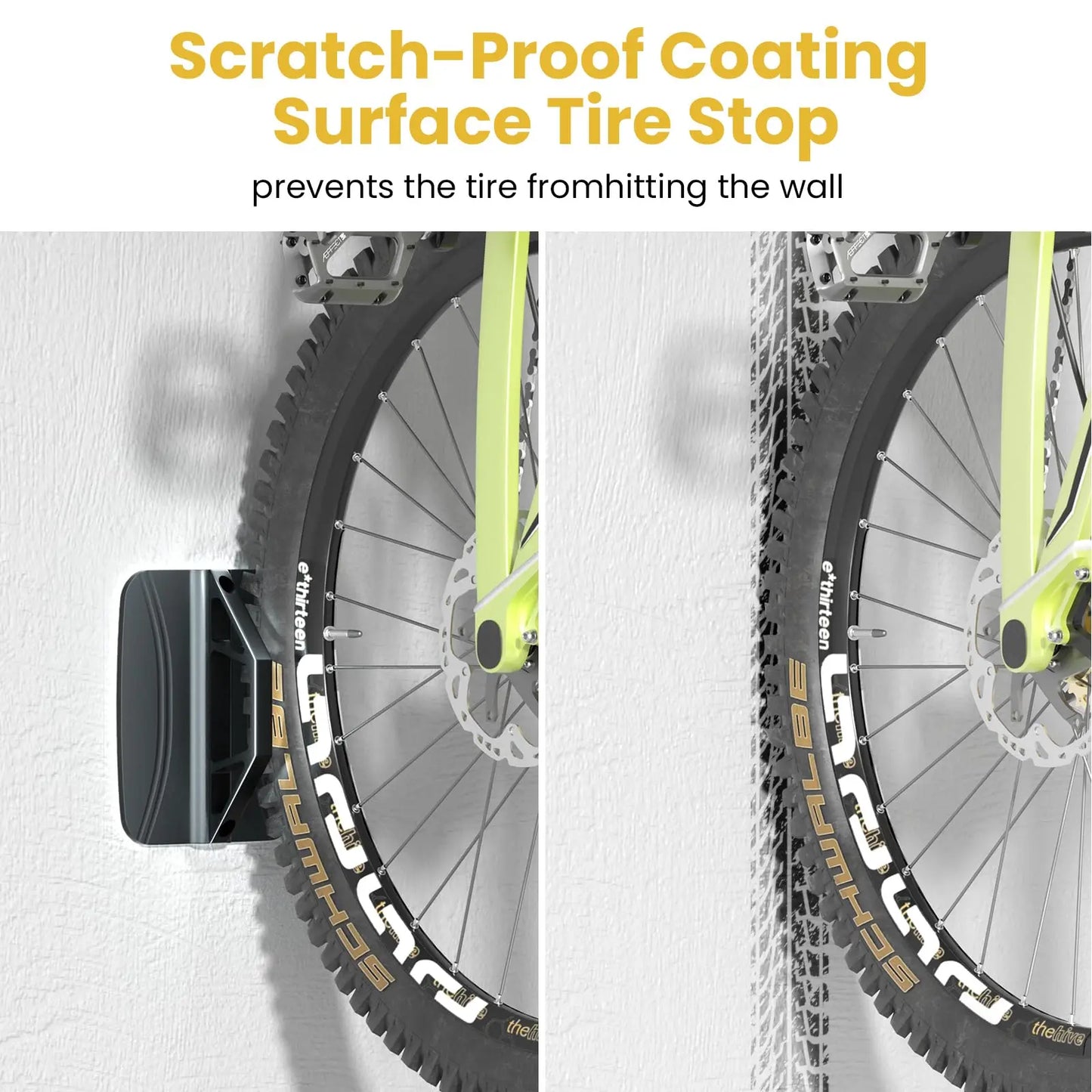 PUTORSEN Swivel Bike Wall Bracket - Vertical Wall Bike Wall Bracket for Garages and Indoor,Space Saving and Easy to Hang Wall Bike Bracket,Load Capacity 35kg(2 pcs.) PUTORSEN