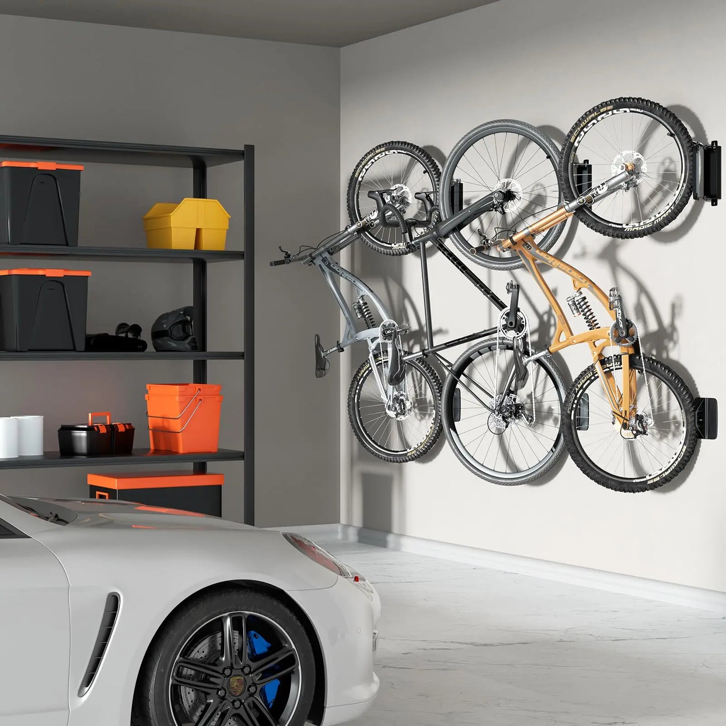 PUTORSEN Swivel Bike Wall Bracket - Vertical Wall Bike Wall Bracket for Garages and Indoor,Space Saving and Easy to Hang Wall Bike Bracket,Load Capacity 35kg(2 pcs.) PUTORSEN