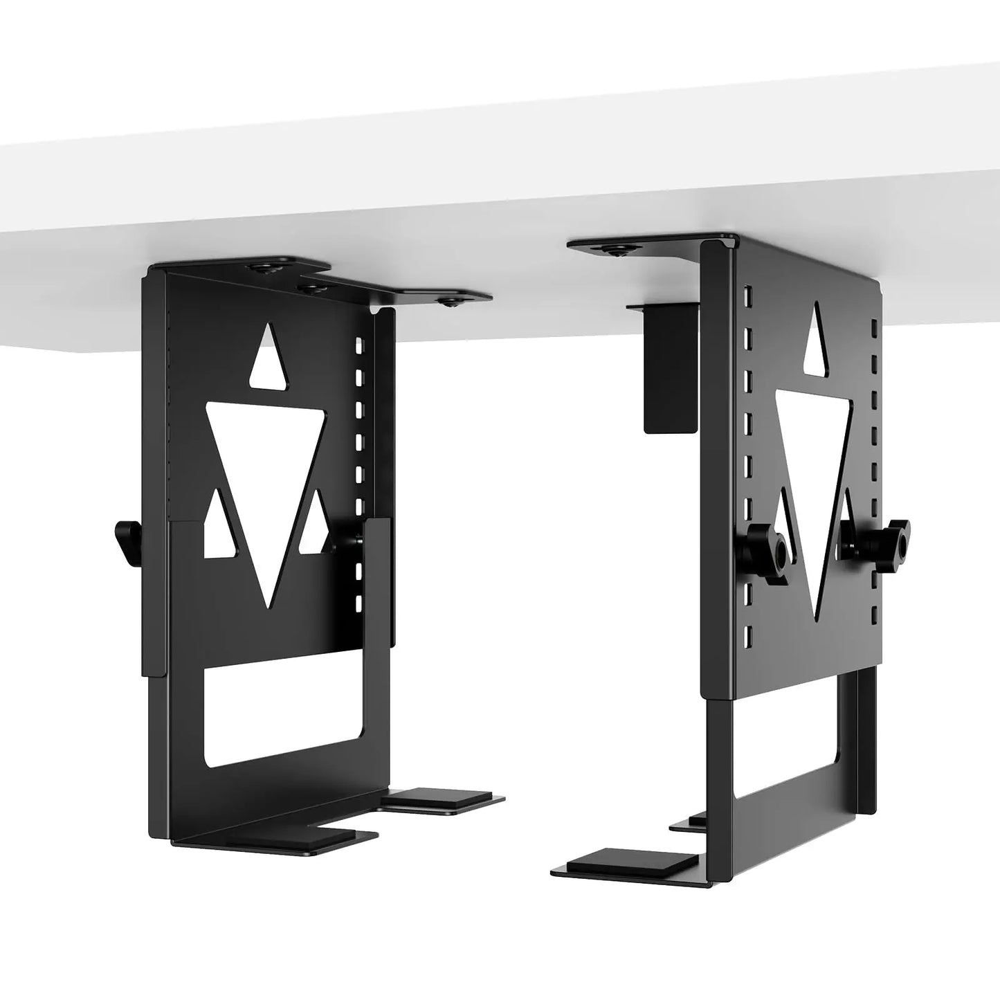 PUTORSEN Under Desk Mini PC Mount NAS Mount Bracket Holder, Height and Width Adjustable CPU Holder for Mac mini Desktop Computer, Mini PC, Small Form Factor Desktop Tower, Black PUTORSEN