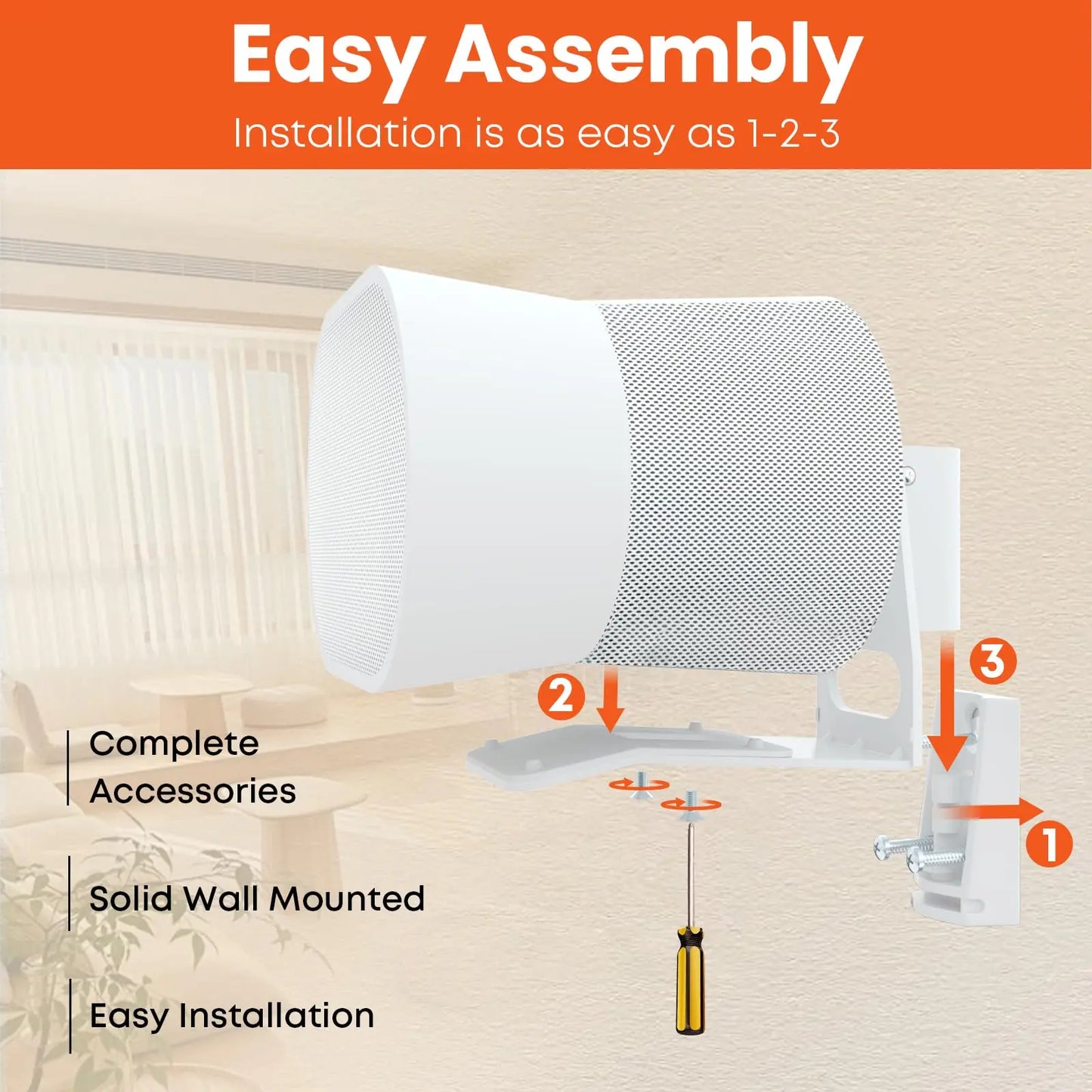 PUTORSEN Wall Mount Bracket for Sonos Era 300,Tilt & Swivel Speaker Shelf Bracket for Best Audio Enjoyment,Cable Management,Hold up to 11lbs(Single Pack,White) PUTORSEN