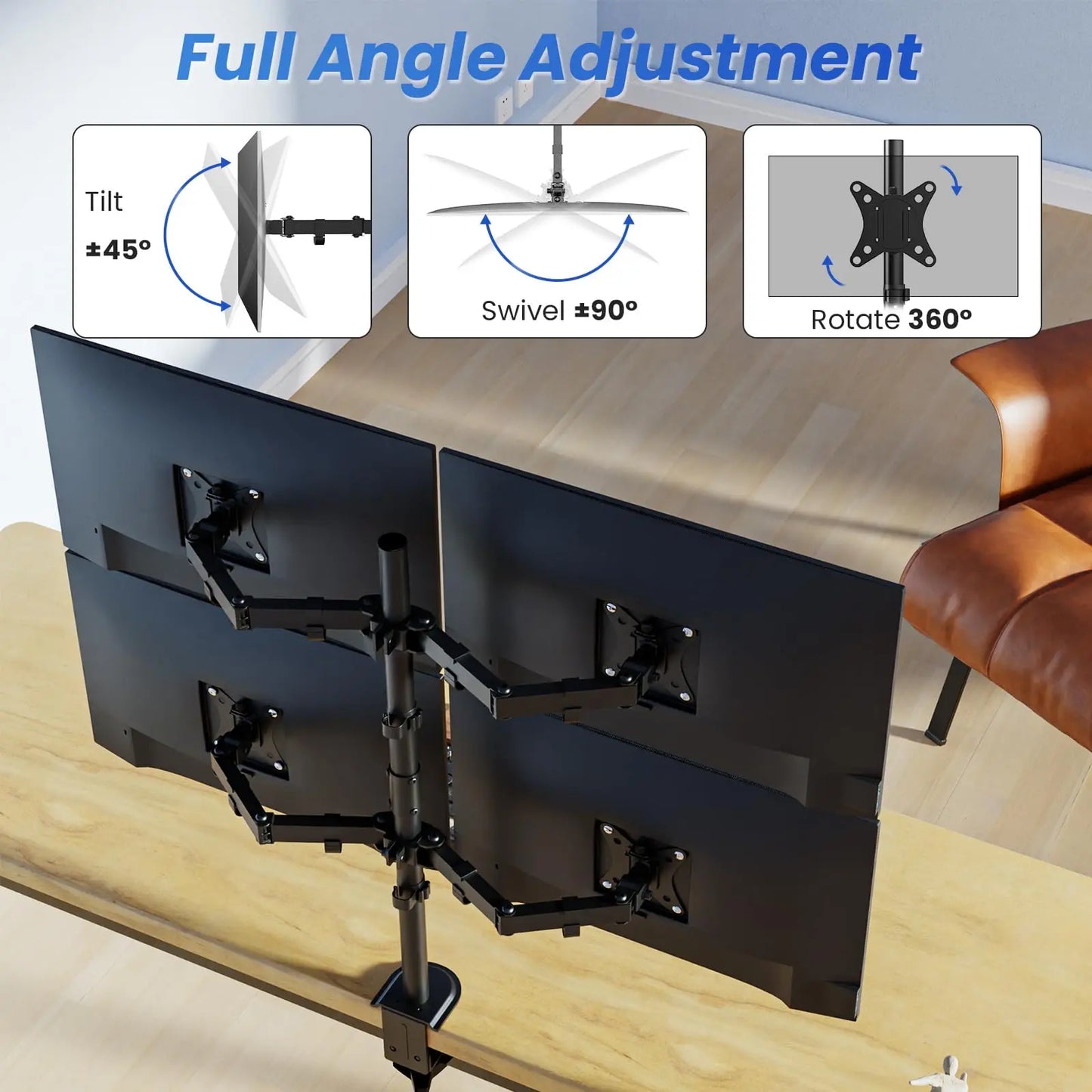 PUTORSEN fourfold Monitor Arm for 17“-32” screens PUTORSEN