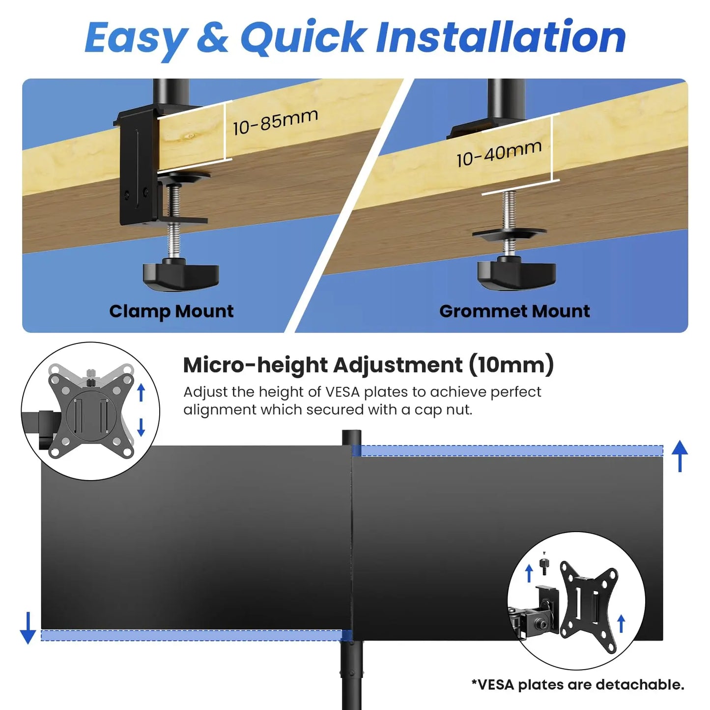 PUTORSEN fourfold Monitor Arm for 17“-32” screens PUTORSEN