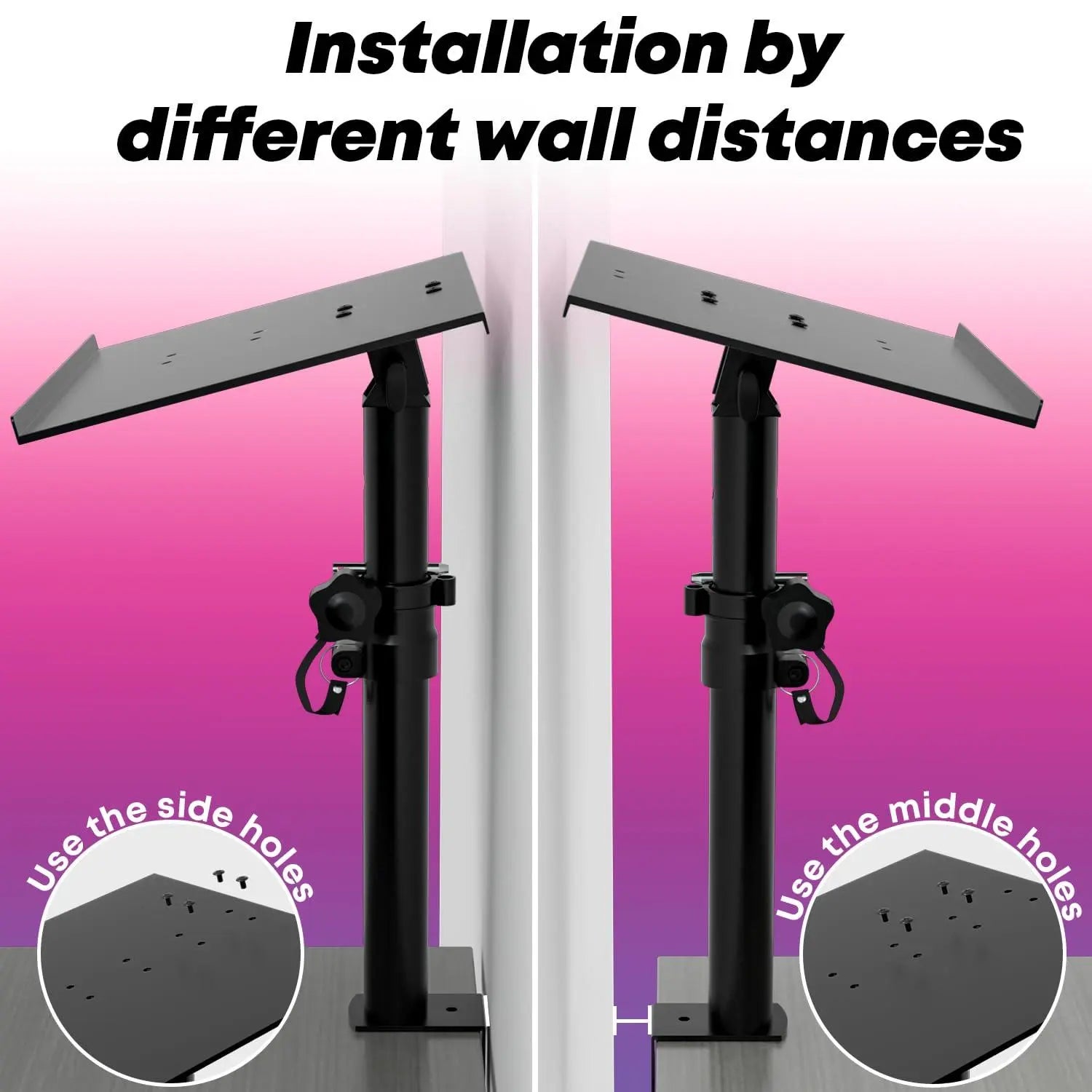 PUTROSEN Speaker Stand Pair Height Adjustable Tiltable,Speaker Stand with Table Clamp,Anti-Slip Pad,Speaker Stand Load Capacity up to 12 kg,Ideal for Desk,DJ Table or Recording Studio PUTORSEN