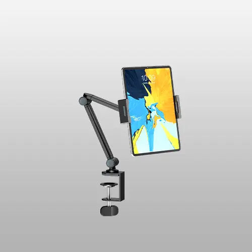 Tablet Stand Holder for Desk,Adjustable Flexible Phone Tablet Holder with 360° Rotation, Tablet Desk Clamp Mount Compatible with 4.7"-12.9" iPad, iPhone, Kindle, Black PUTORSEN