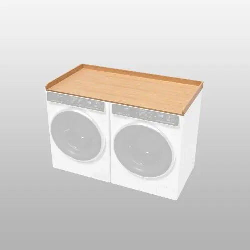 Washer Dryer Countertop 54''W x 27.5" D - Wood Laundry Countertop with Edge Rails, Space-Saving Washer Dryer Topper for Laundry Room Organization and Storage, MDF, Light Wood PUTORSEN
