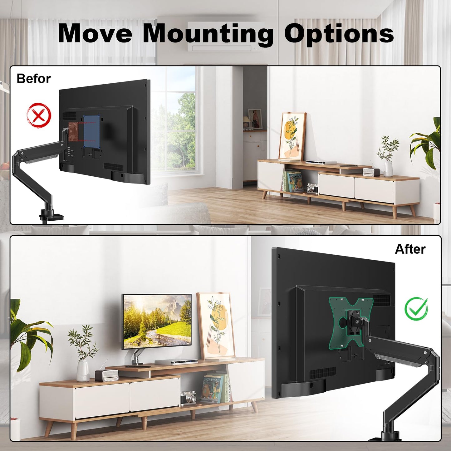 Steel VESA Mount Adapter Plate Bracket for Screens 32" to 55" LED LCD,Allows 100x100, 200x200 Convert to 400 x 200 mm Patterns