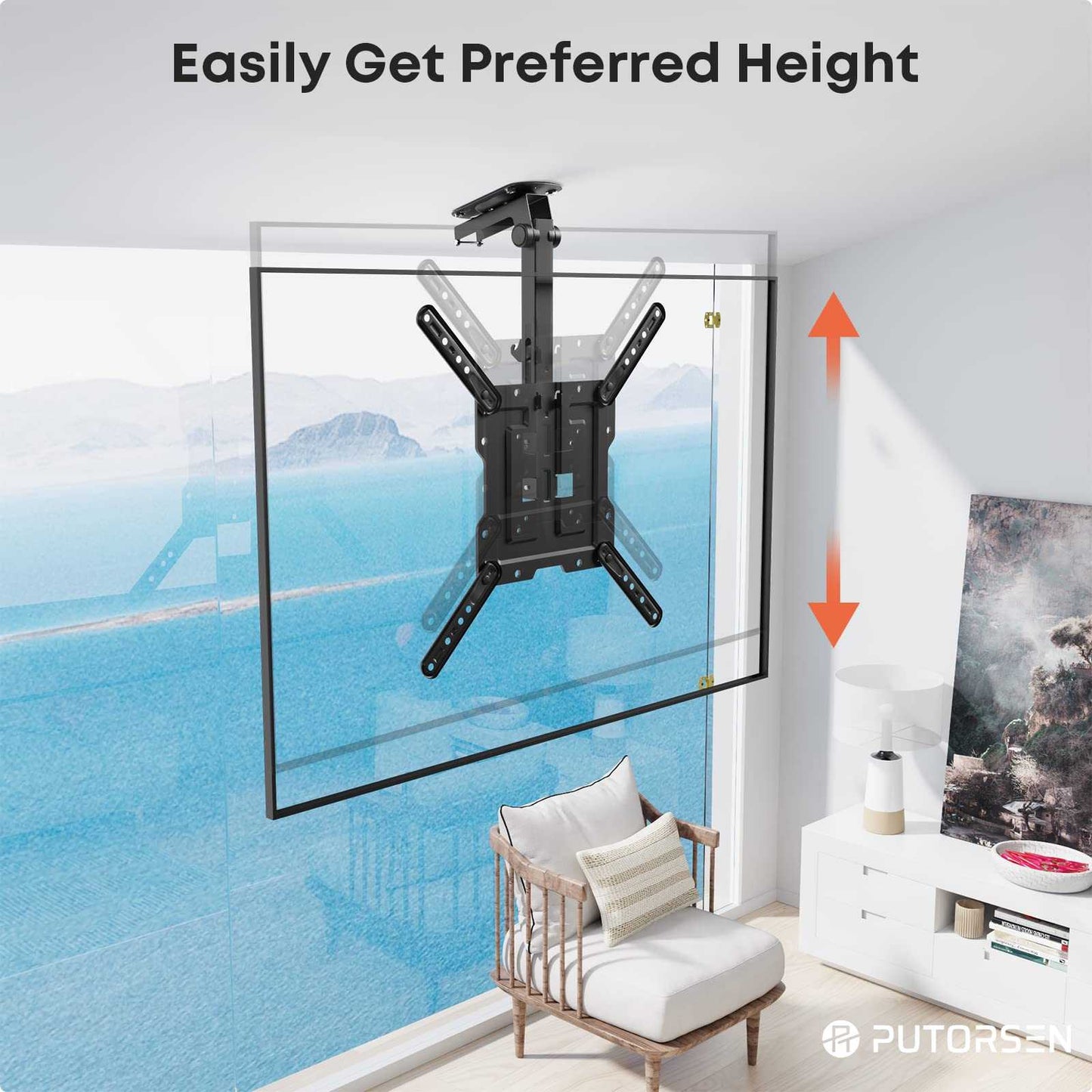 PUTORSEN Folding TV Ceiling Mount PUTORSEN