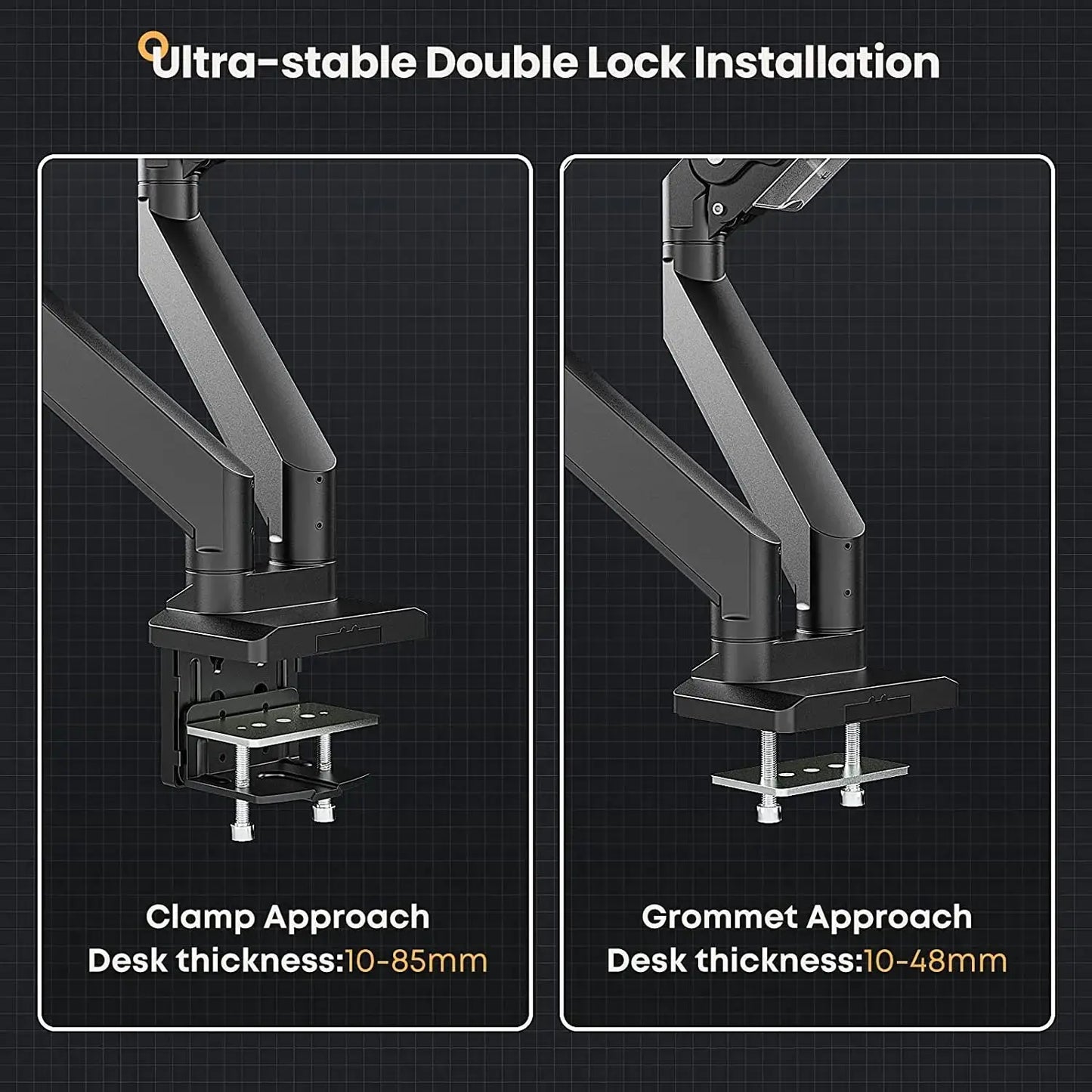 PUTORSEN Premium Heavy Duty Dual Monitor Mount for Most 17 to 35 Inch Screens(副本) PUTORSEN