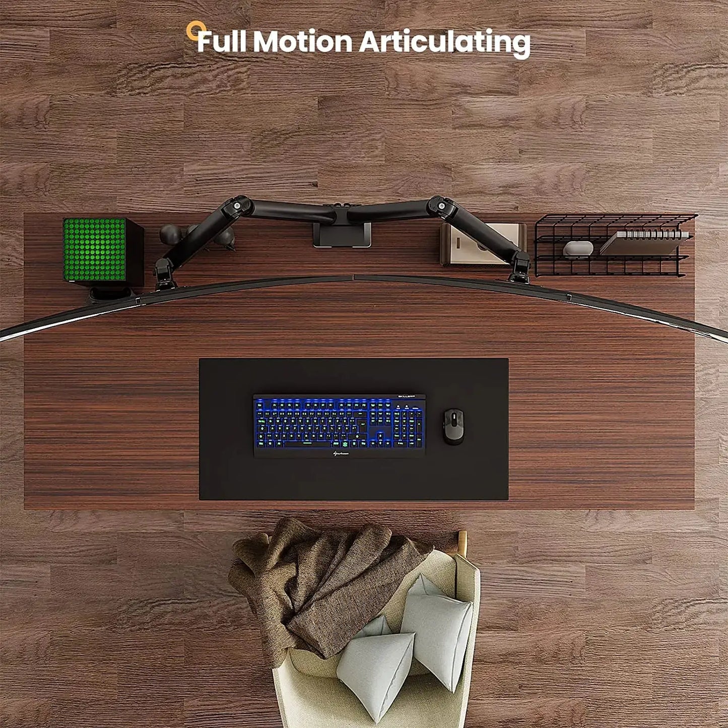 PUTORSEN Premium Heavy Duty Dual Monitor Mount for Most 17 to 35 Inch Screens(副本) PUTORSEN