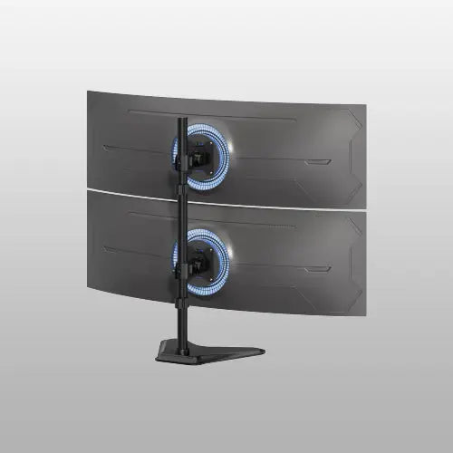 17-49 inch Freestanding Vertical Dual Monitor Arm, Max Load 44 lbs (per Screen), Black PUTORSEN