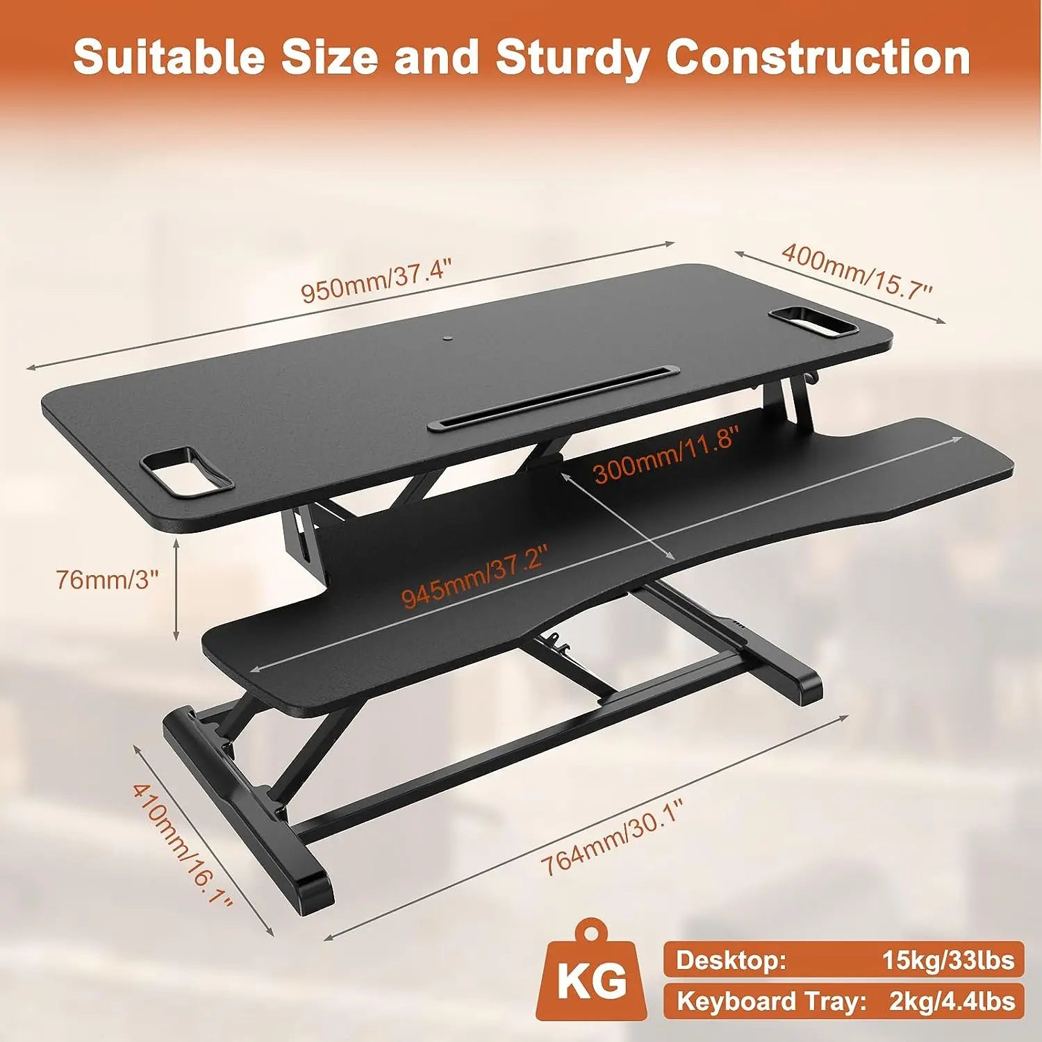 37.4 Inch Standing Desk Converter PUTORSEN