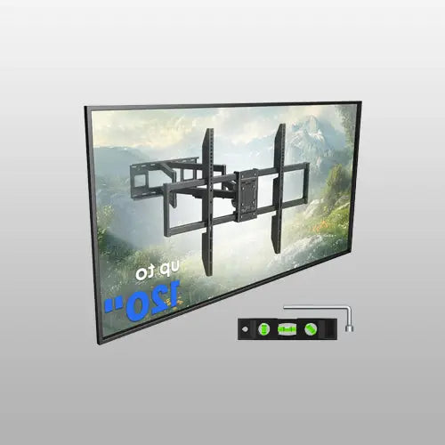 60-120" Heavy-Duty Full Motion TV Wall Mount, Supports up to 264 lbs, Swivel, Tilt & Level Adjustment, Post-Install Angle Tuning, 27.56" Extension, Preassembled for 16/18" Studs, Max VESA 900x600mm PUTORSEN