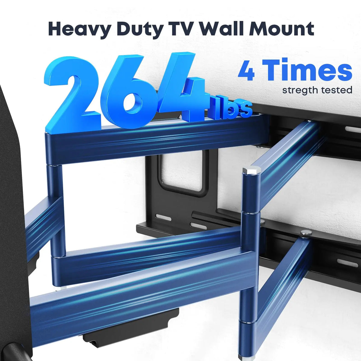 60-120" Heavy-Duty Full Motion TV Wall Mount, Supports up to 264 lbs, Swivel, Tilt & Level Adjustment, Post-Install Angle Tuning, 27.56" Extension, Preassembled for 16/18" Studs, Max VESA 900x600mm PUTORSEN