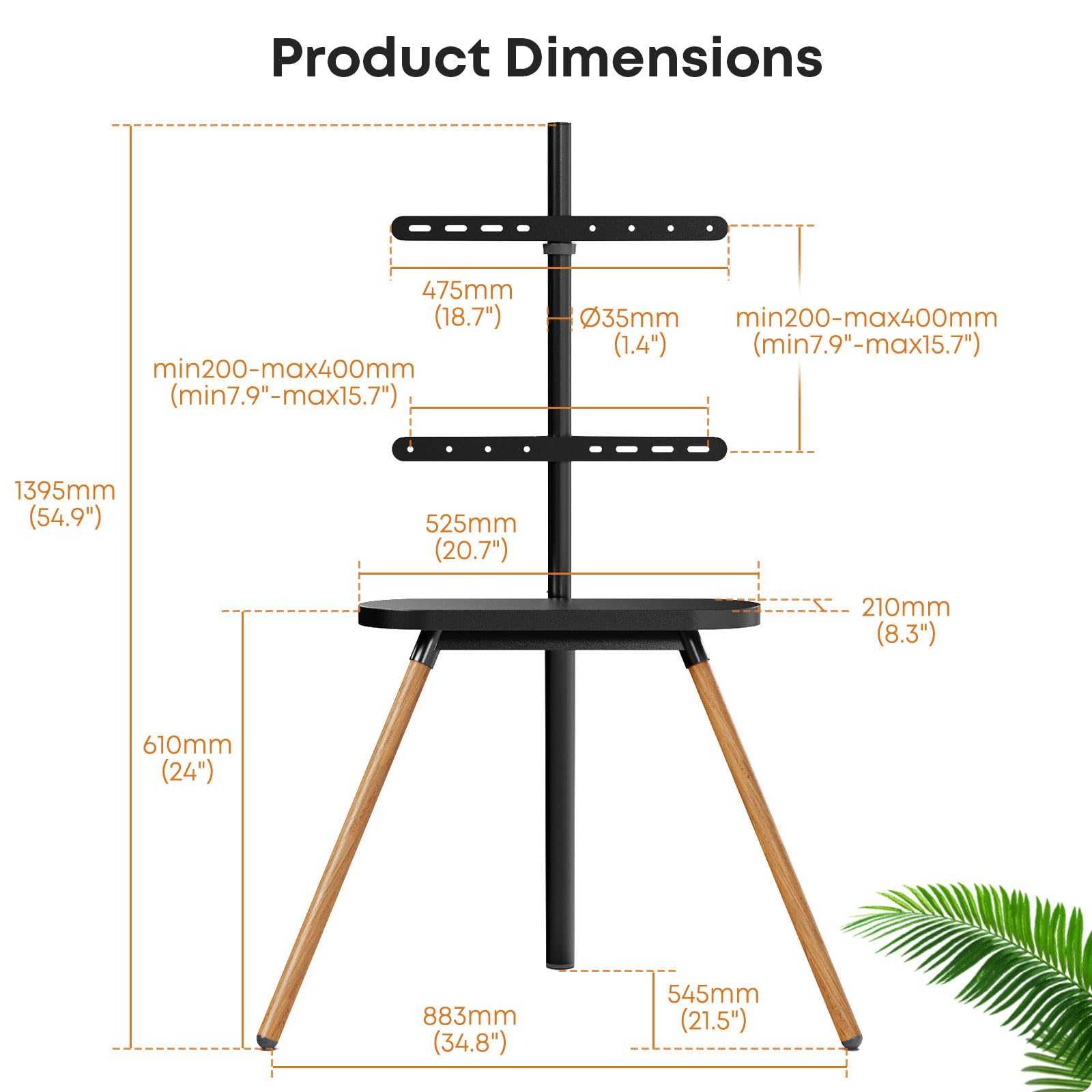 Vidéoprojecteur Putorsen Support TV Mural avec Bras Articulé Orientable  Inclinable pour la Plupart des Téléviseurs de 32 à 55 Pouces avec  VESA75x75-400x400mm Jusqu'à 35kg