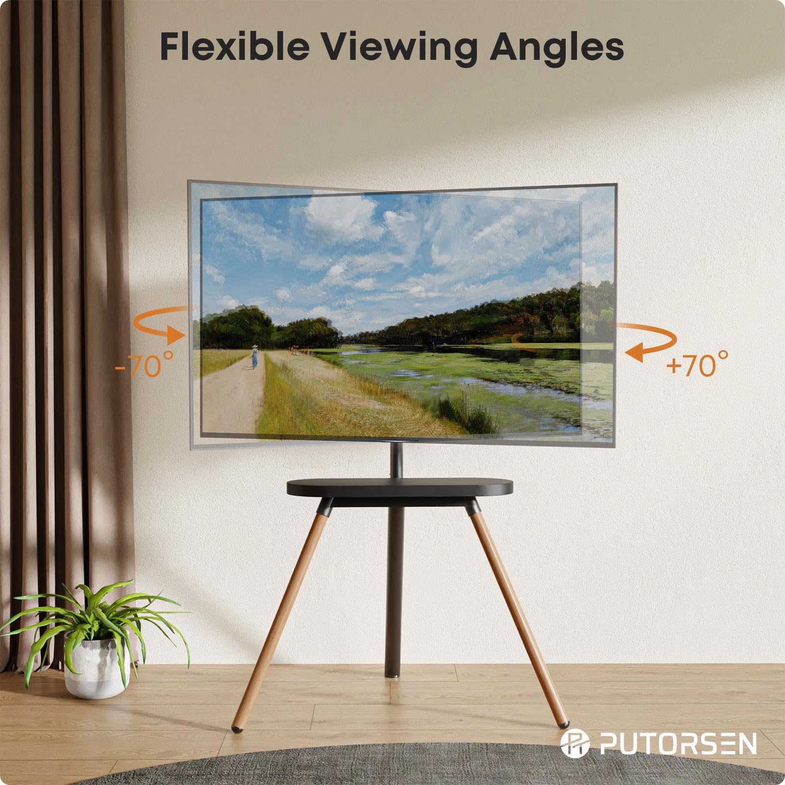 Vidéoprojecteur Putorsen Support TV Mural avec Bras Articulé Orientable  Inclinable pour la Plupart des Téléviseurs de 32 à 55 Pouces avec  VESA75x75-400x400mm Jusqu'à 35kg