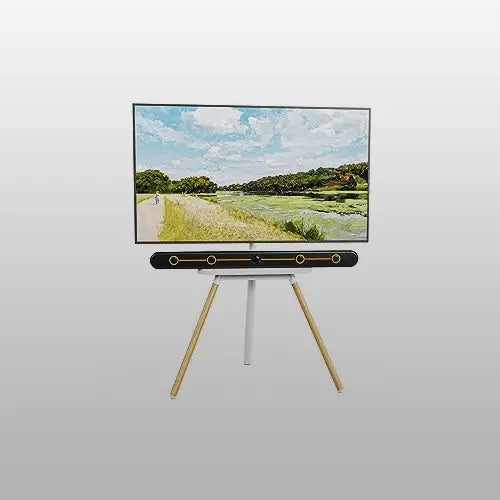 Support TV PUTORSEN Premium Wood Easel, Support de trépied TV réglable pour  écran LCD LED 45-65 pouces, support de sol TV pivotante avec plateau