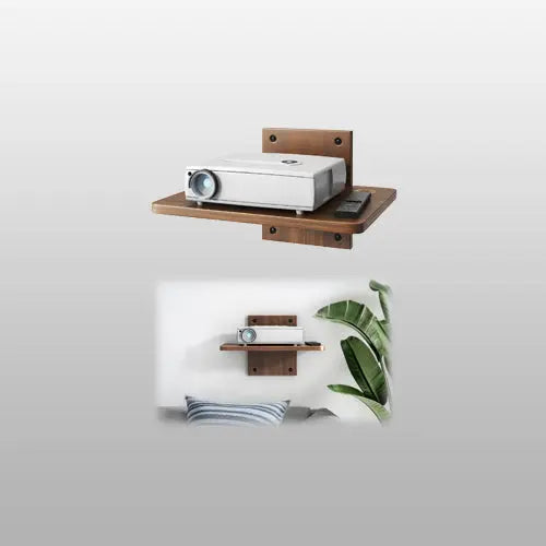 Floating TV Projector Shelf, 1-Tier Wooden Shelf, Walnut Brown, Cable Management, for DVD Player, Router, Game Console, Cable Box & PlayStation, Holds up to 22 lbs Per Shelf PUTORSEN