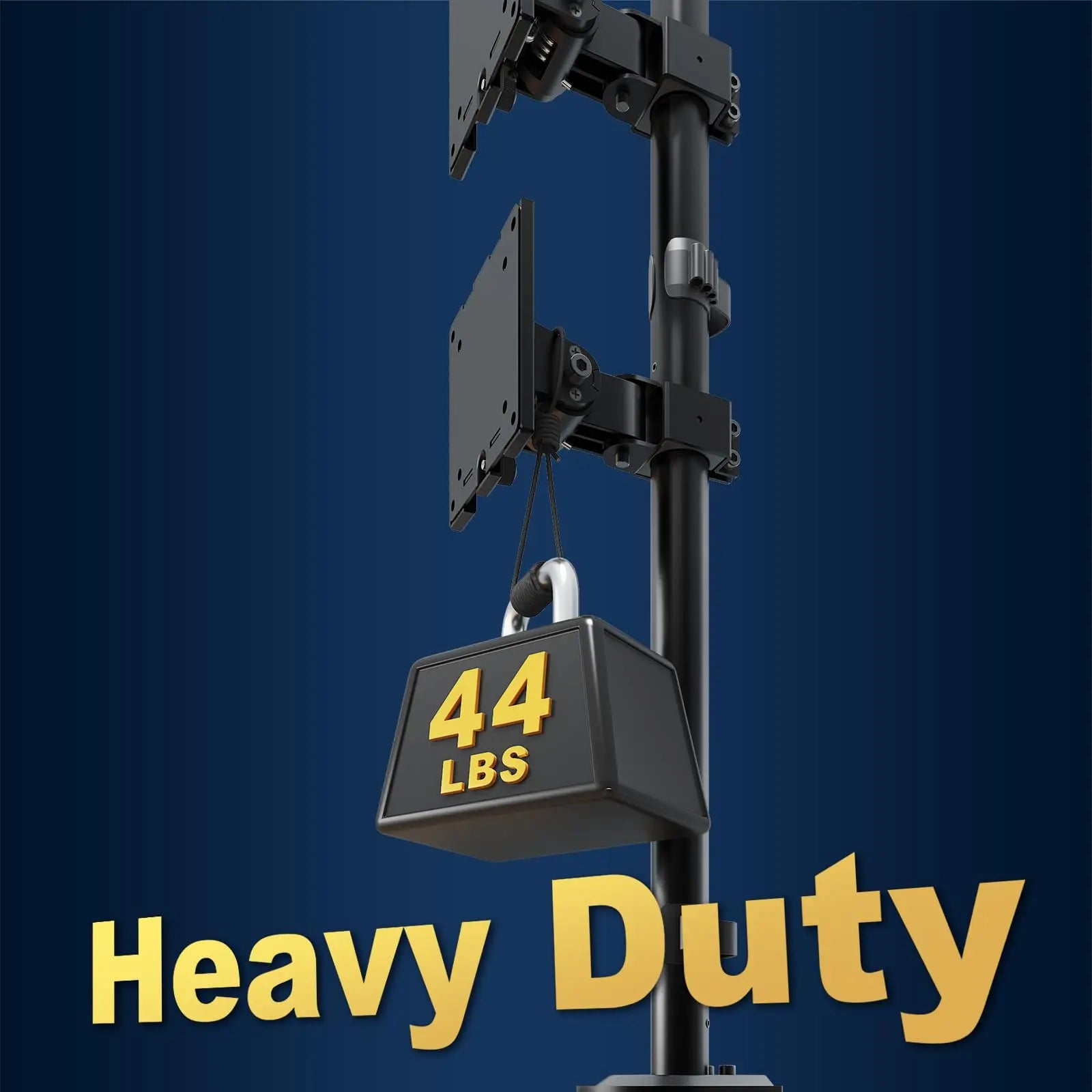 Heavy Duty Dual Monitor-Arm for 17-49'' - Double Vertically Stacked Monitor Mount, Extra Tall Ultrawide Desk Stand Holds up to 44 lbs per Screen PUTORSEN