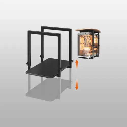 Heavy Duty Under Desk PC Mount for Full Tower Cases, Supports up to 66 lbs, Max Case Size: 13.4”W x 25.6”H, Height Adjustable, Stable Wood Base 23.6''x13.8'' PUTORSEN