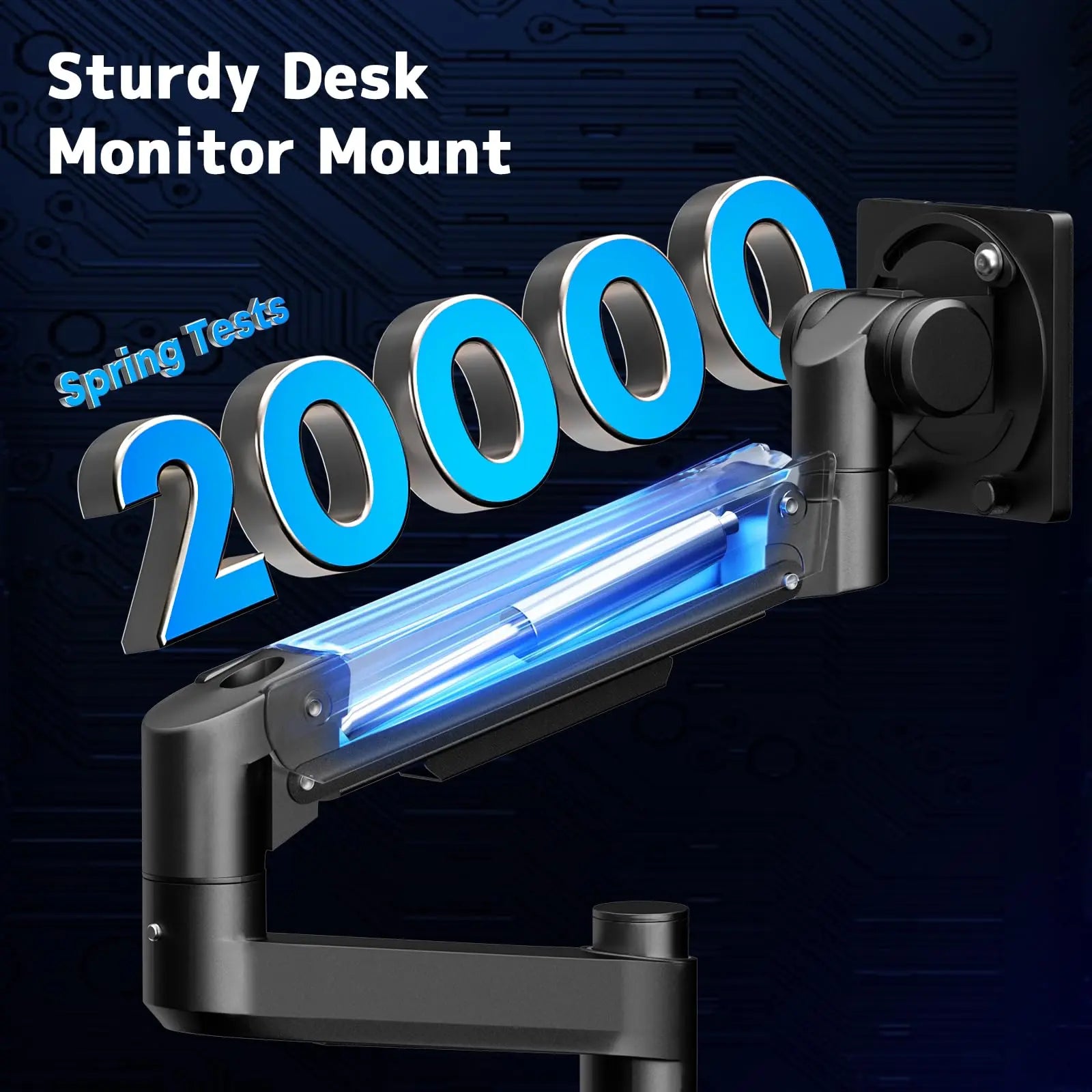 Monitor mount 1 monitors for 17-57 inch flat & curved screen, gas spring monitor desk mount height adjustable tiltable swivel, weight capacity 2-20 kg per arm , black PUTORSEN