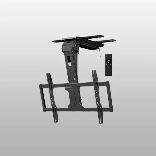 Motorised Flip Down Ceiling TV Bracket with Remote for 37-75'' TVs, Black Space Saving & Adjustable, Fits Flat/Pitched Roof, Electric TV Mount, Max VESA 600x400 mm, Max 45kg PUTORSEN