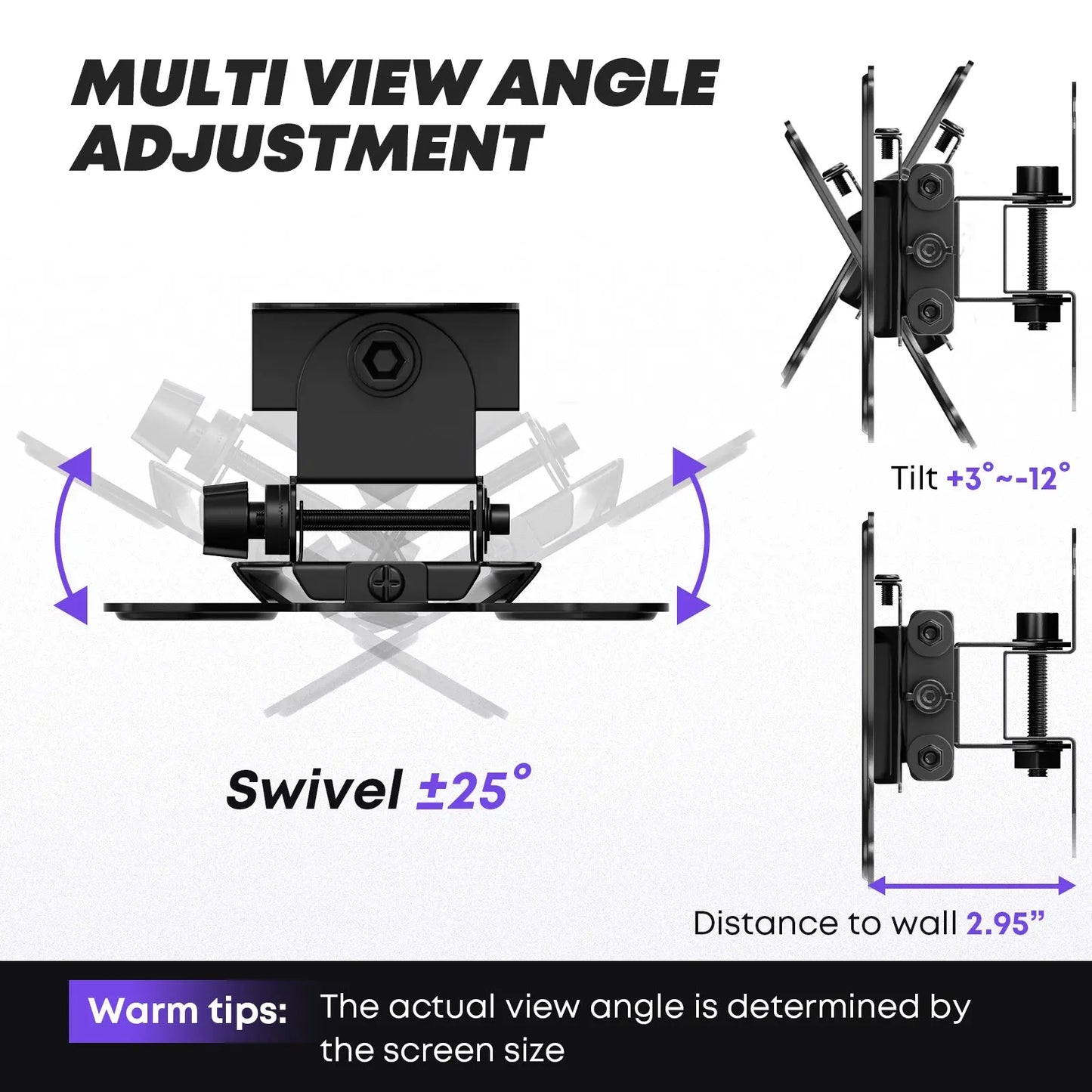 PUTORSEN 13-30 inch TV Wall Bracket, Tilt Swivel Wall TV bracket for LCD LED Screens & Monitors, TV Monitor Wall Mount, VESA 75x75/100x100mm PUTORSEN