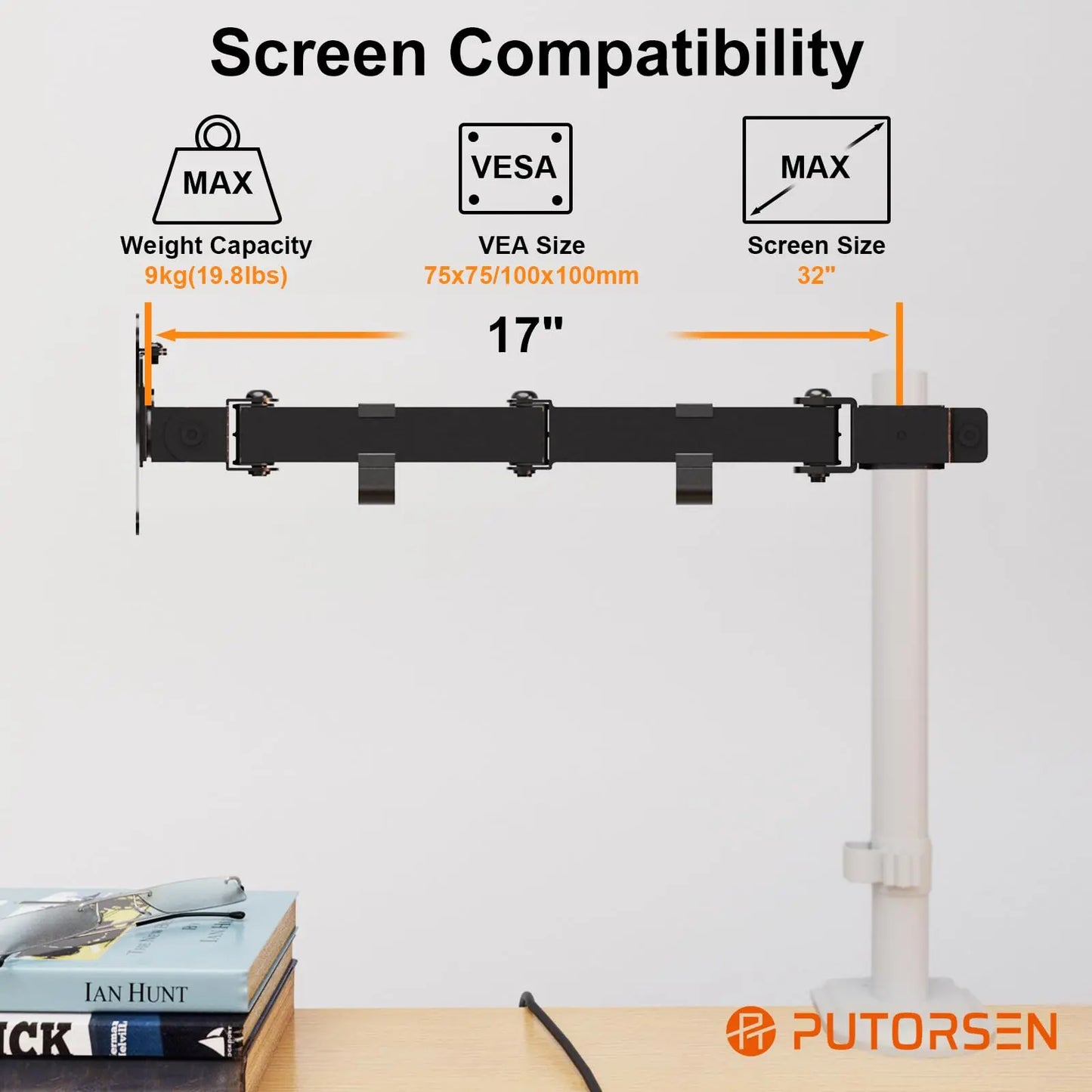 PUTORSEN 17-32 inch Single Monitor Arm PUTORSEN